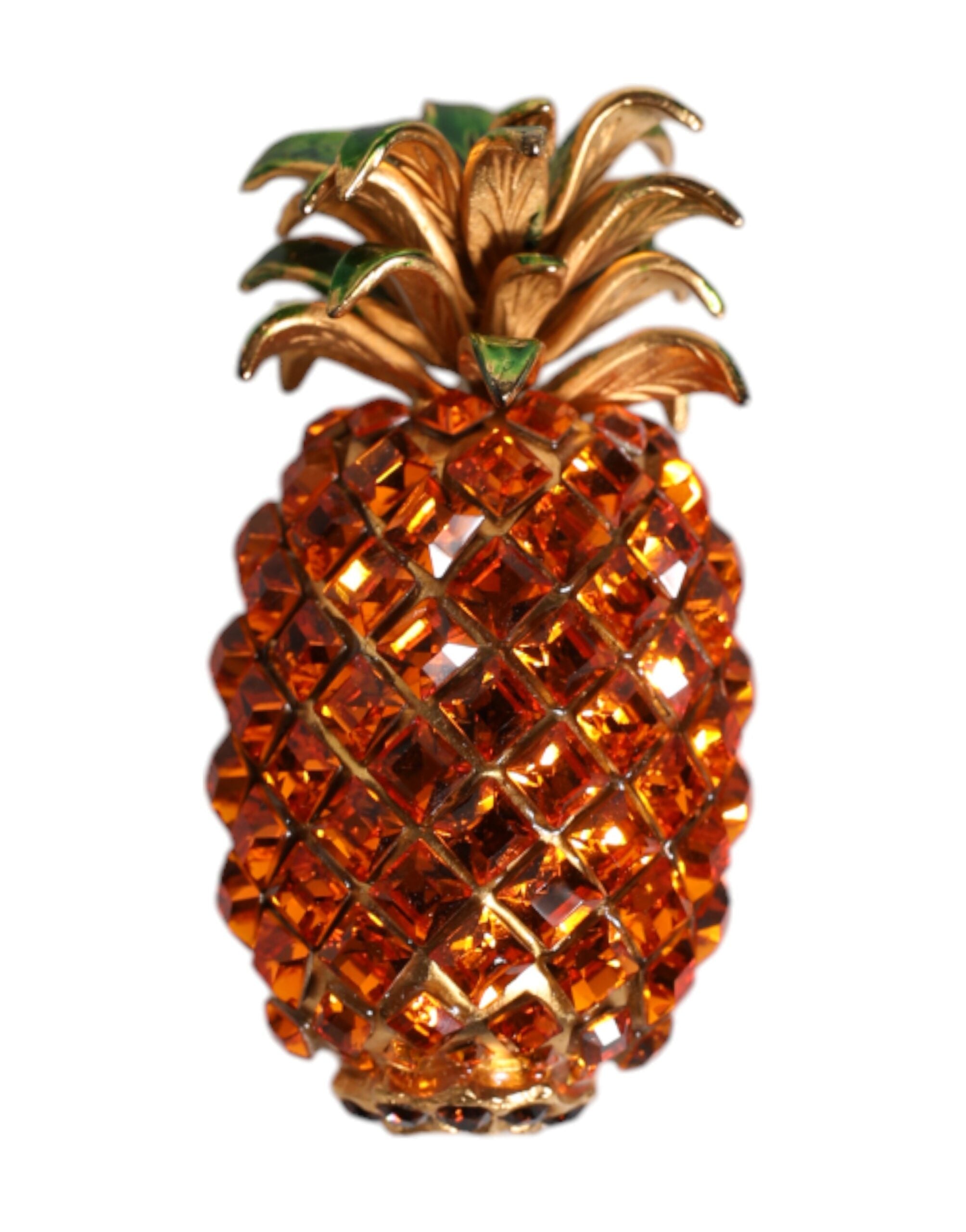 Dolce & Gabbana Gold Brass Women'seapple Crystal Jewelry Brooch Women's Pin