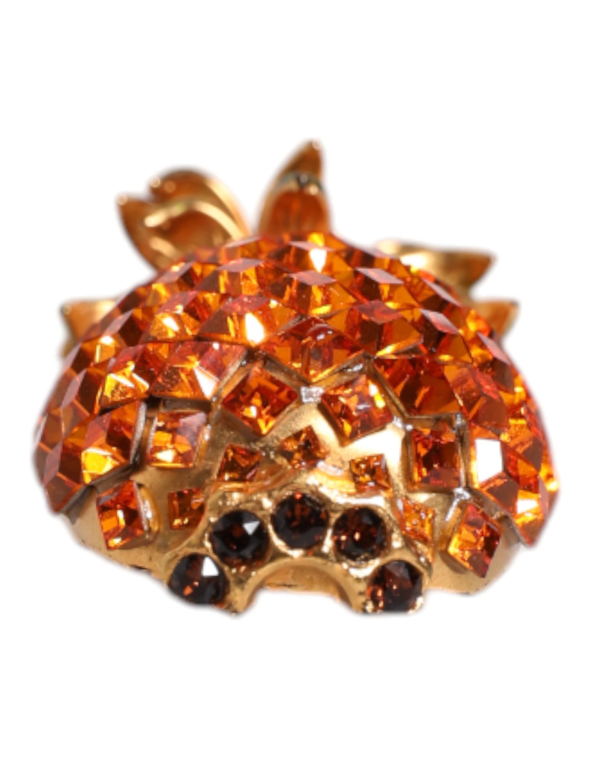 Dolce & Gabbana Gold Brass Women'seapple Crystal Jewelry Brooch Women's Pin