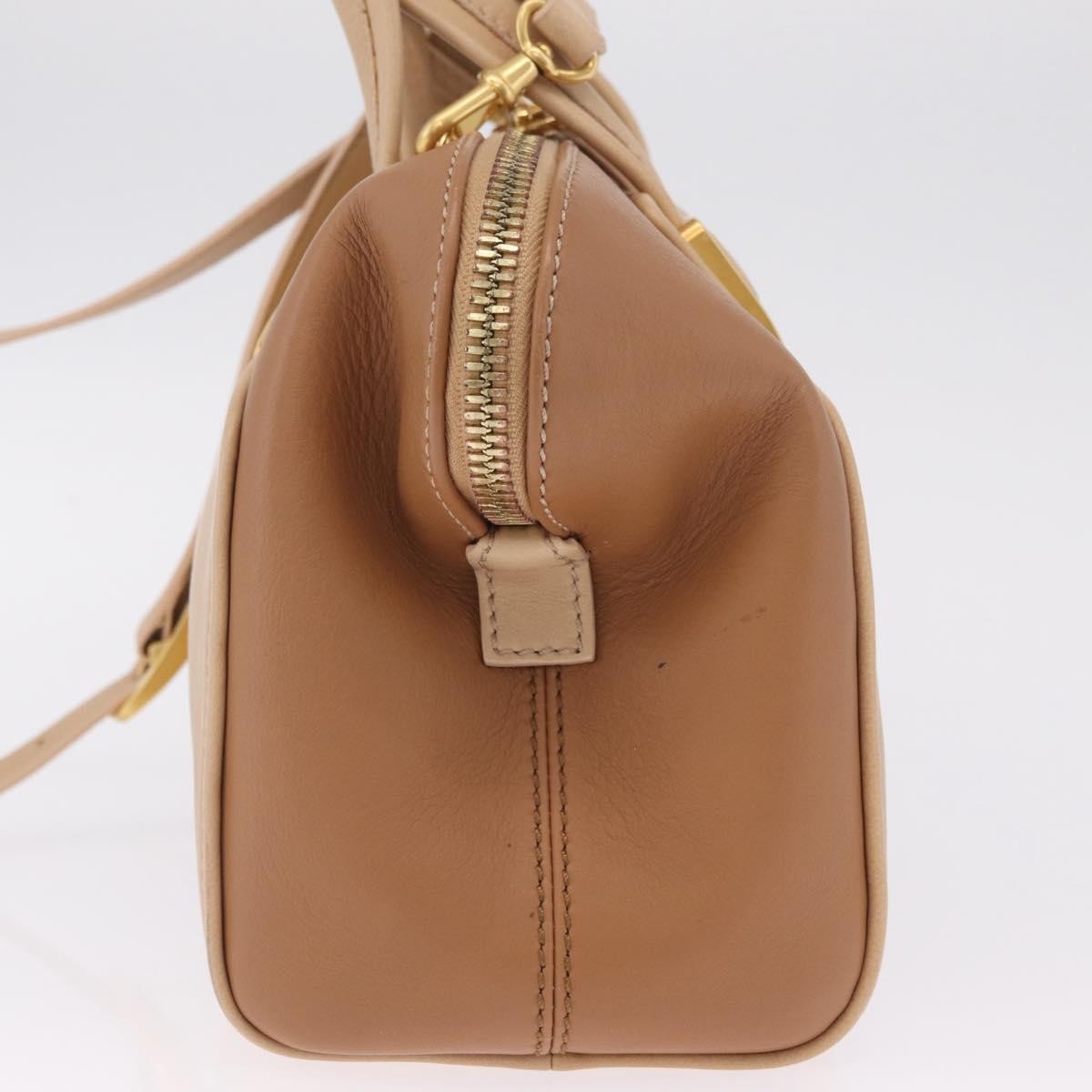 Fendi Chameleon Satchel Leather Beige Leather Handbag (Pre-Owned)