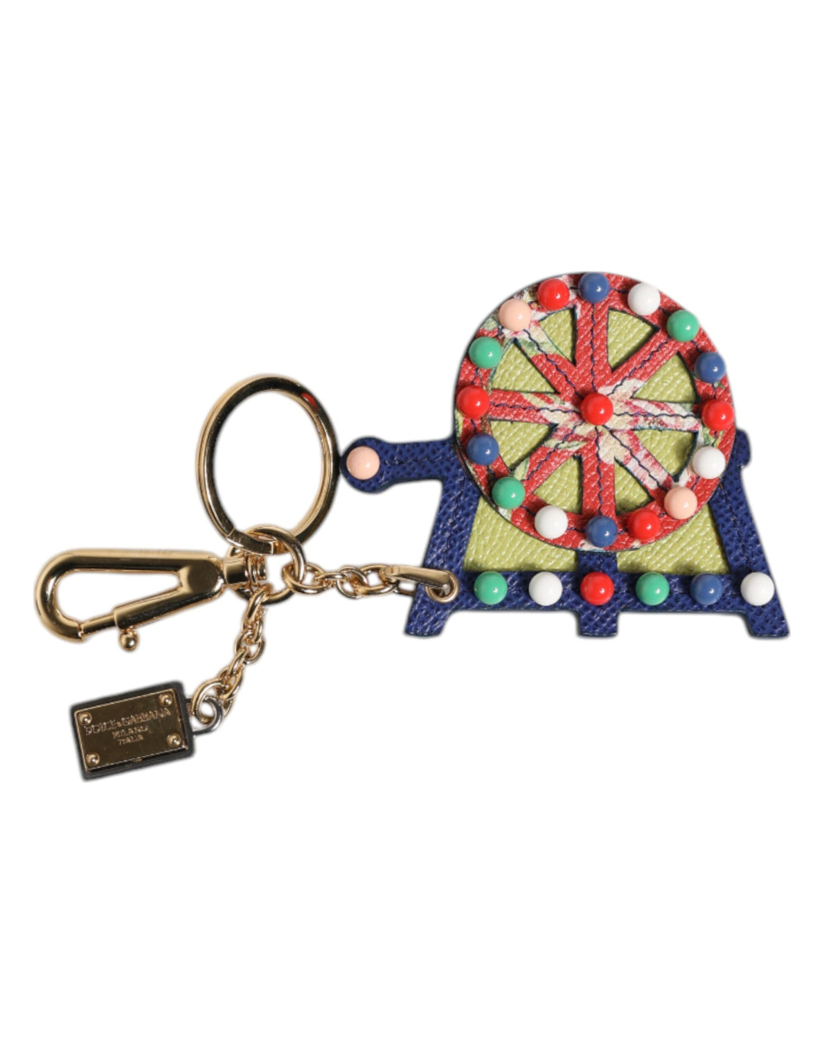 Dolce & Gabbana Multicolor Gold Tone Carretto Keychain Women's Keyring