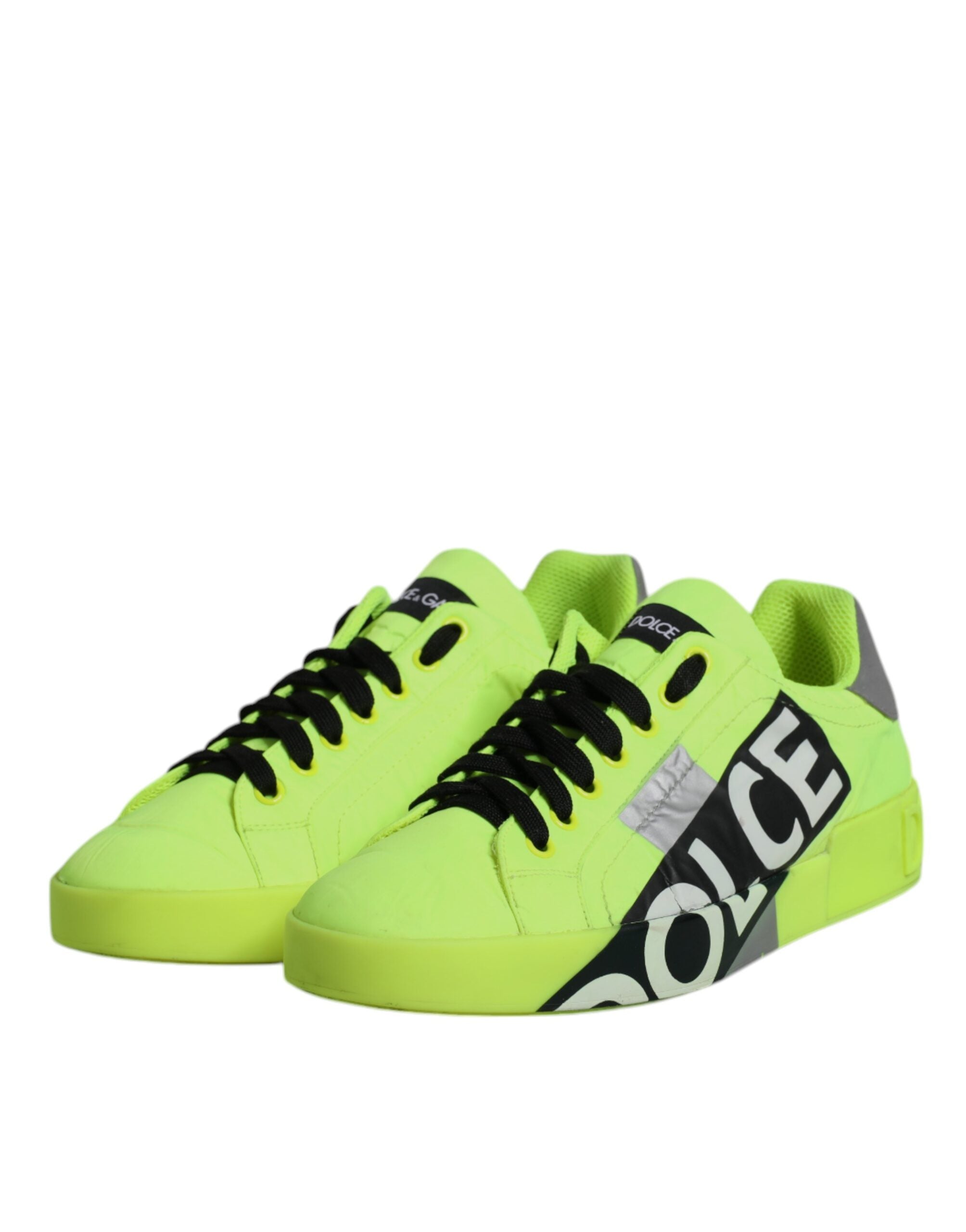 Dolce & Gabbana Green Portofino Logo Tape Men Sneakers Men's Shoes (Pre-Owned)