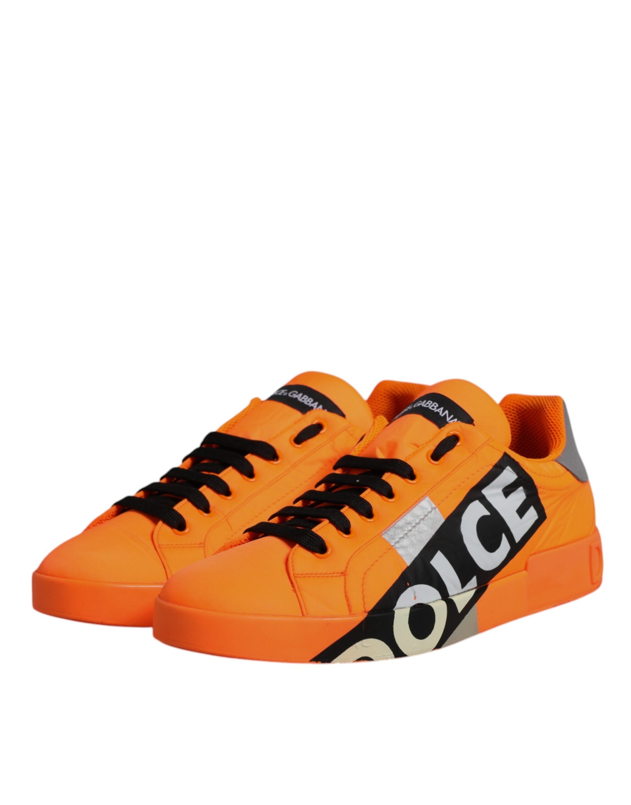 Dolce & Gabbana Orange Portofino Logo Tape Men Sneakers Men's Shoes (Pre-Owned)