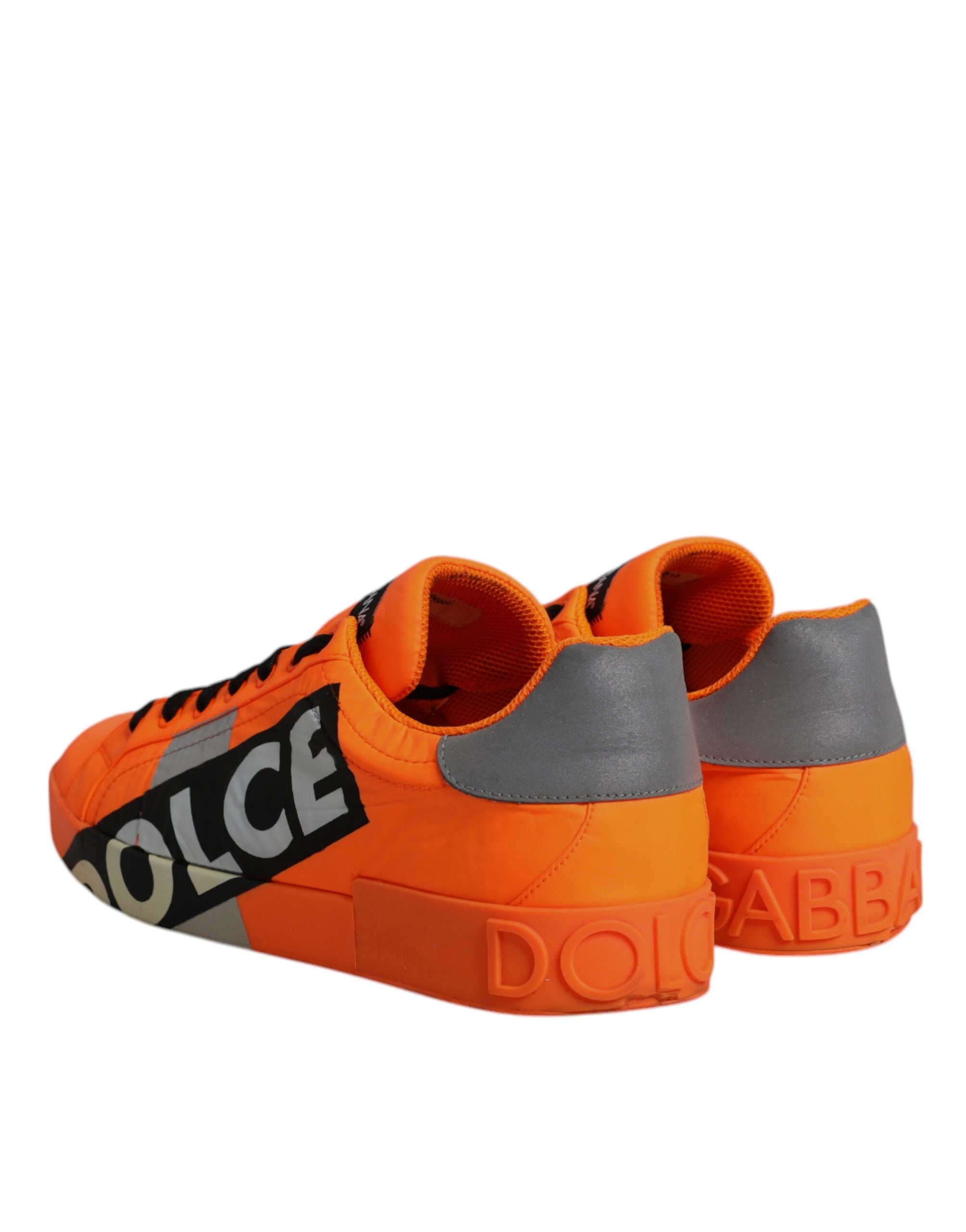 Dolce & Gabbana Orange Portofino Logo Tape Men Sneakers Men's Shoes (Pre-Owned)