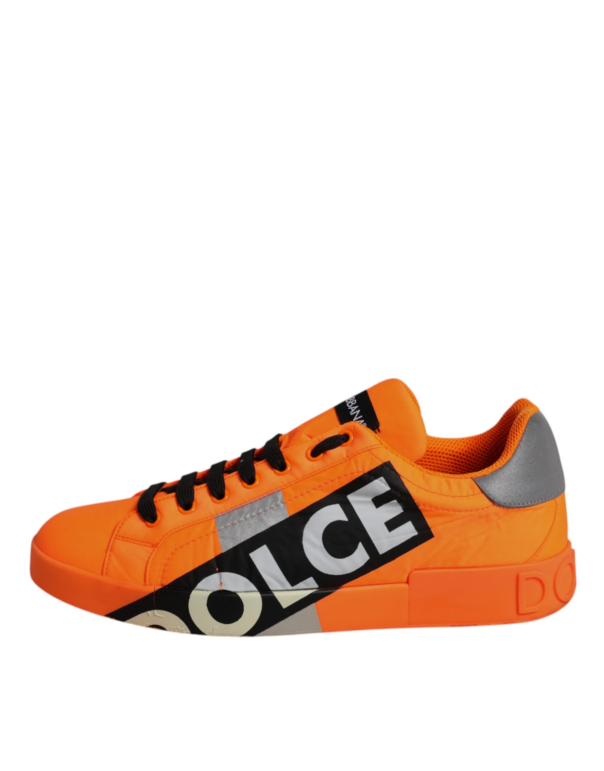 Dolce & Gabbana Orange Portofino Logo Tape Men Sneakers Men's Shoes (Pre-Owned)