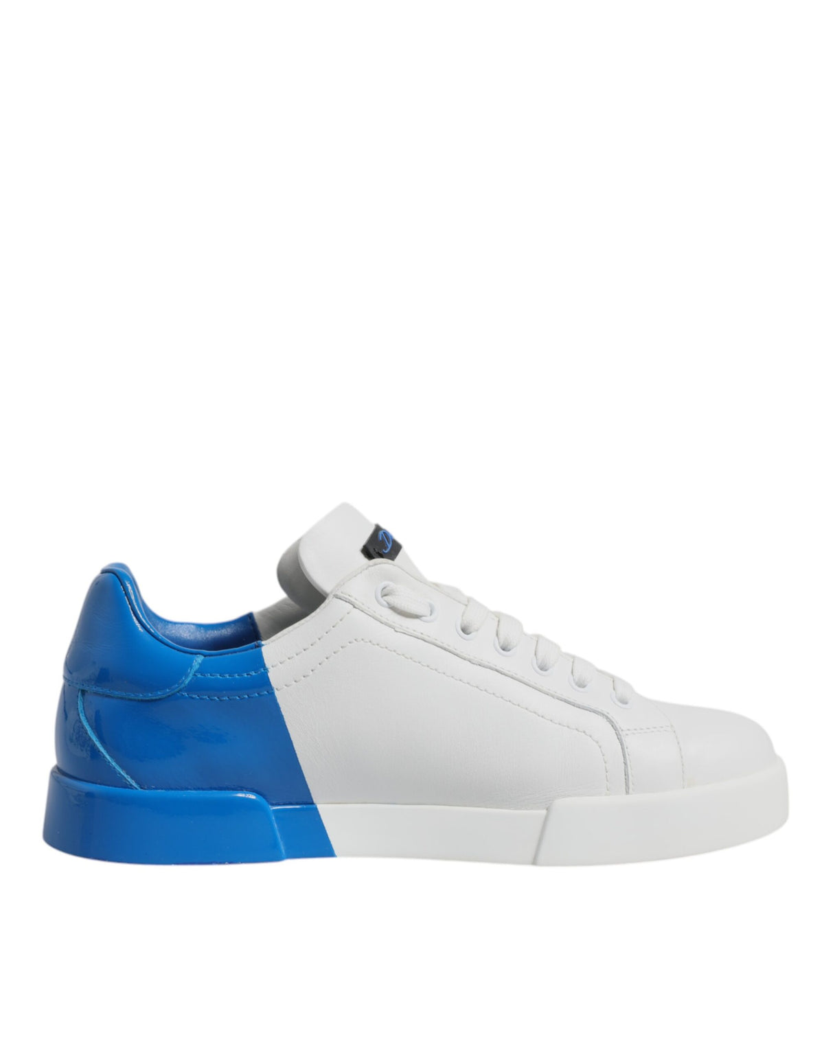 Dolce & Gabbana White Blue Leather Logo Low Top Sneakers Men's Shoes (Pre-Owned)