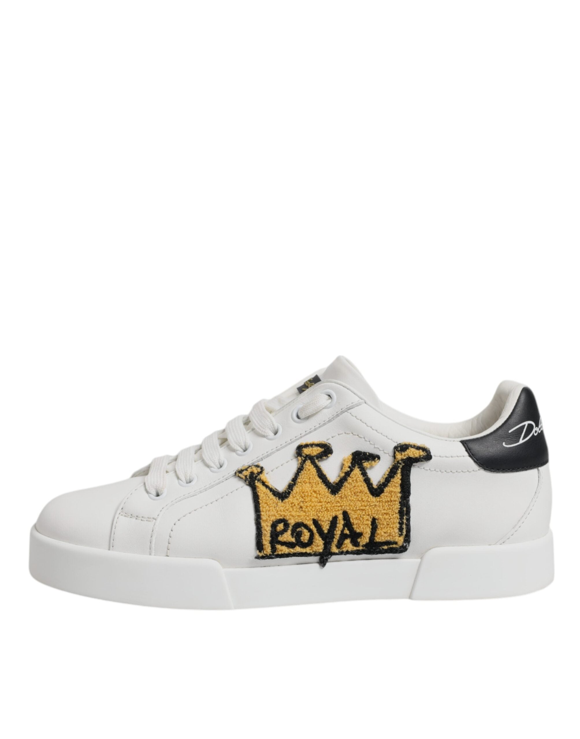 Dolce & Gabbana White Royal Crown Low Top Sneakers Men's Shoes (Pre-Owned)