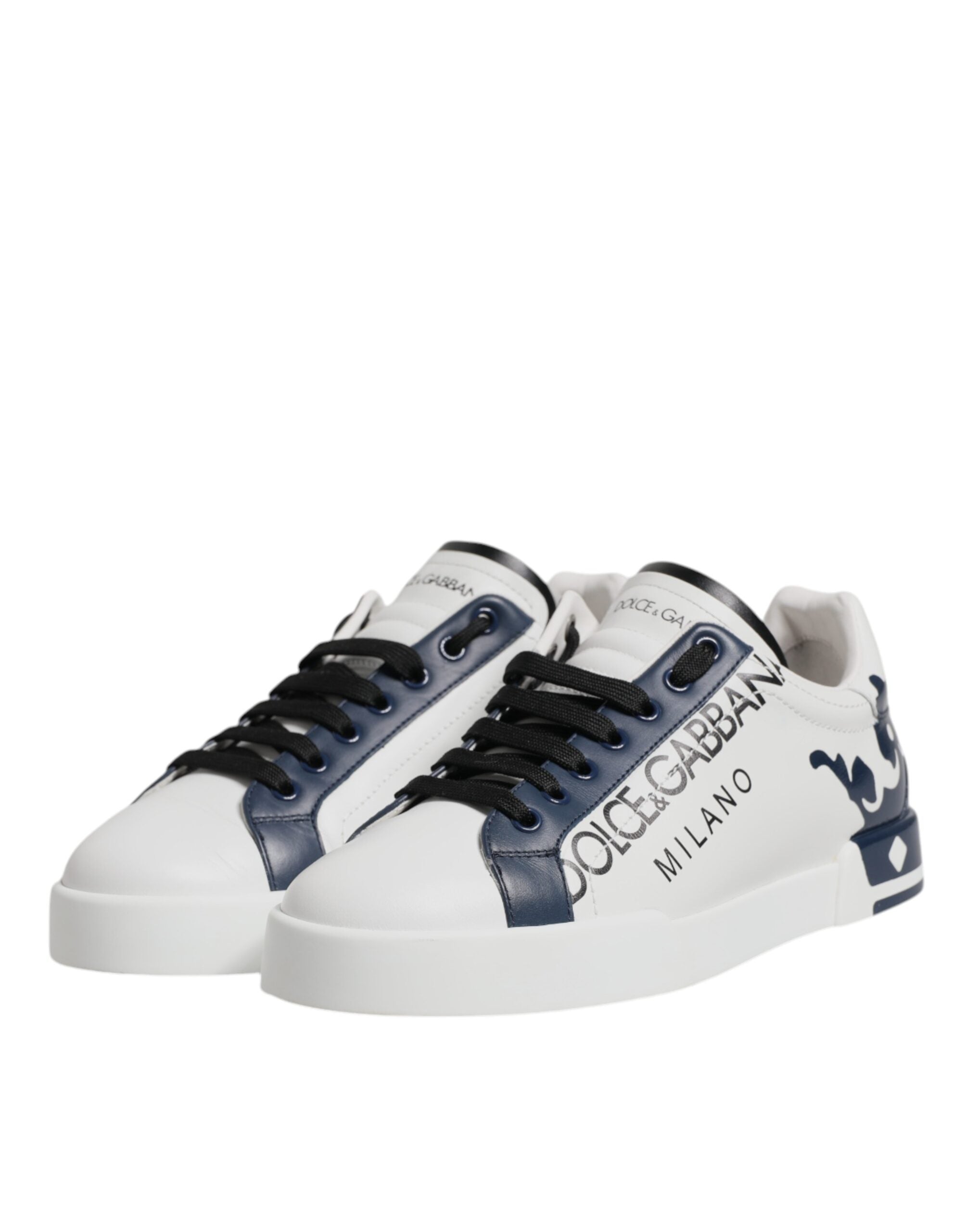Dolce & Gabbana White Blue Crown Low Top Men Sneakers Men's Shoes (Pre-Owned)