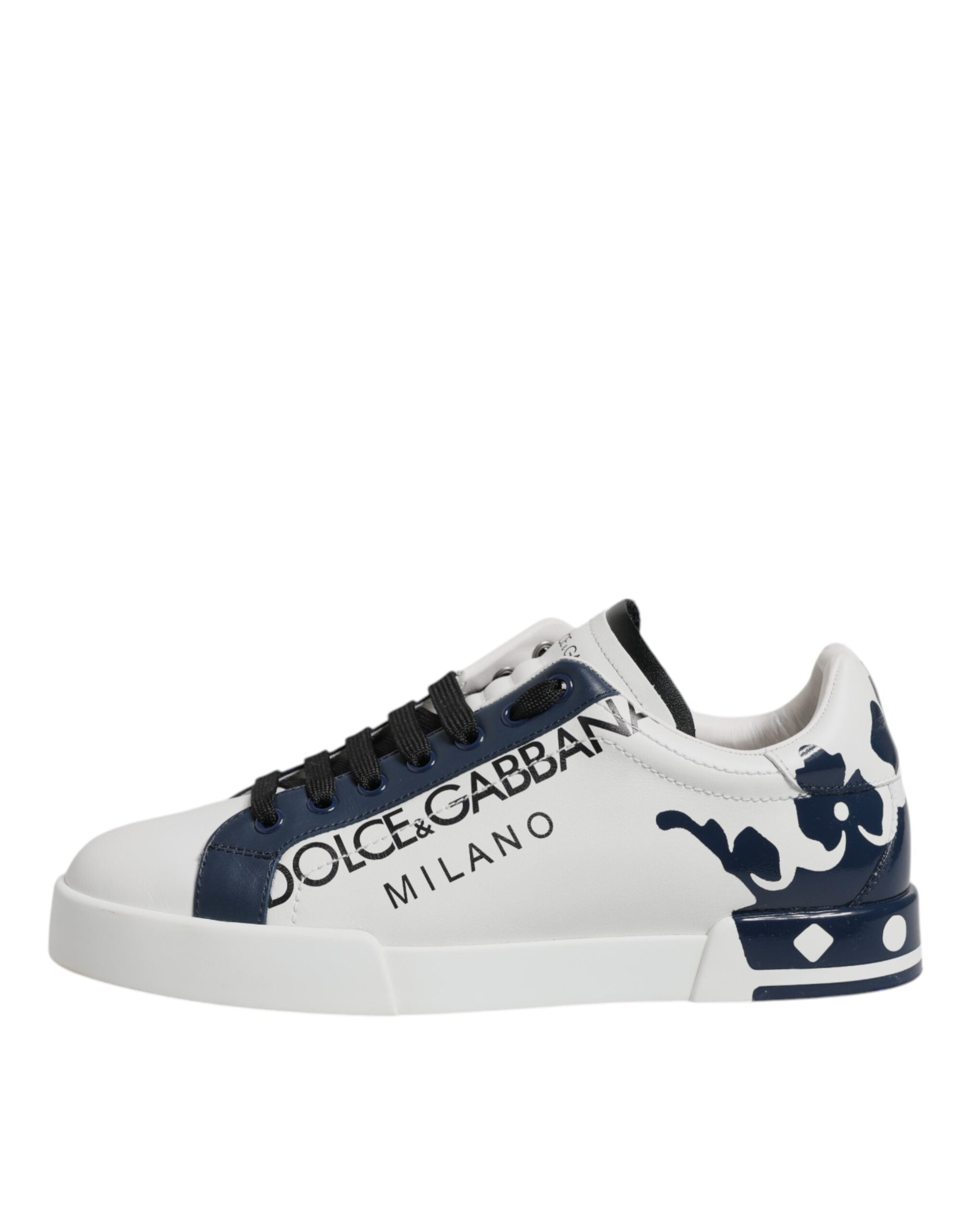 Dolce & Gabbana White Blue Crown Low Top Men Sneakers Men's Shoes (Pre-Owned)