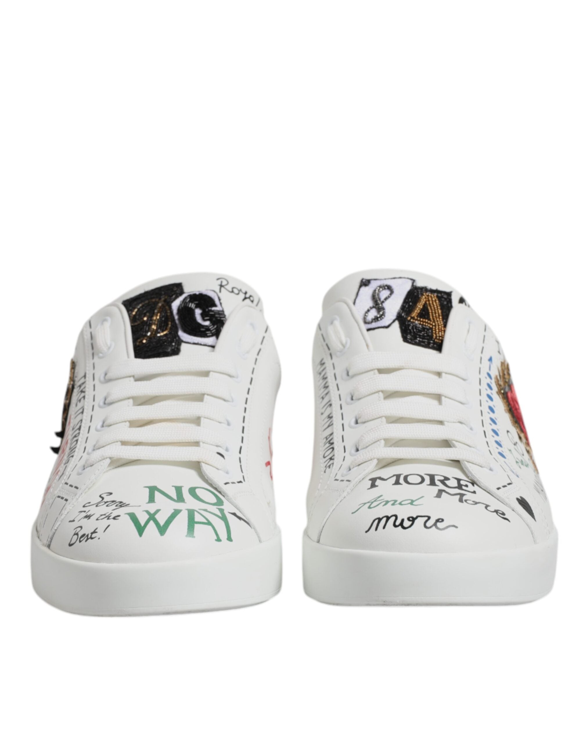 Dolce & Gabbana White Sacred Heart Patch Sneakers Men's Shoes (Pre-Owned)