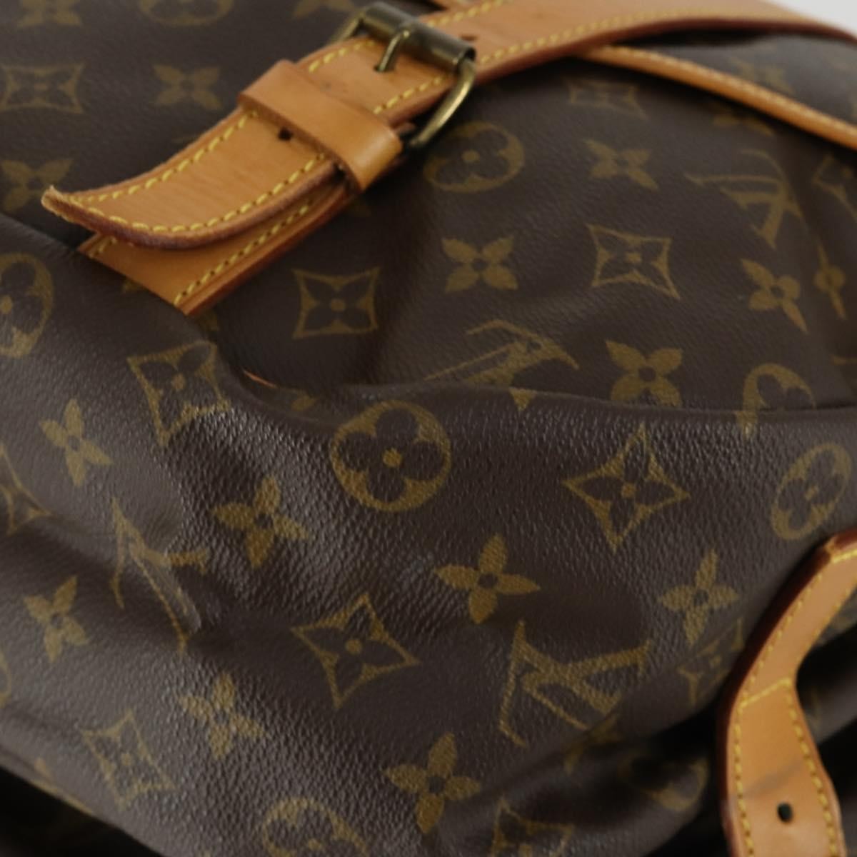 Louis Vuitton Saumur Monogram Canvas Brown Canvas Shoulder Bag Bag (Pre-Owned)