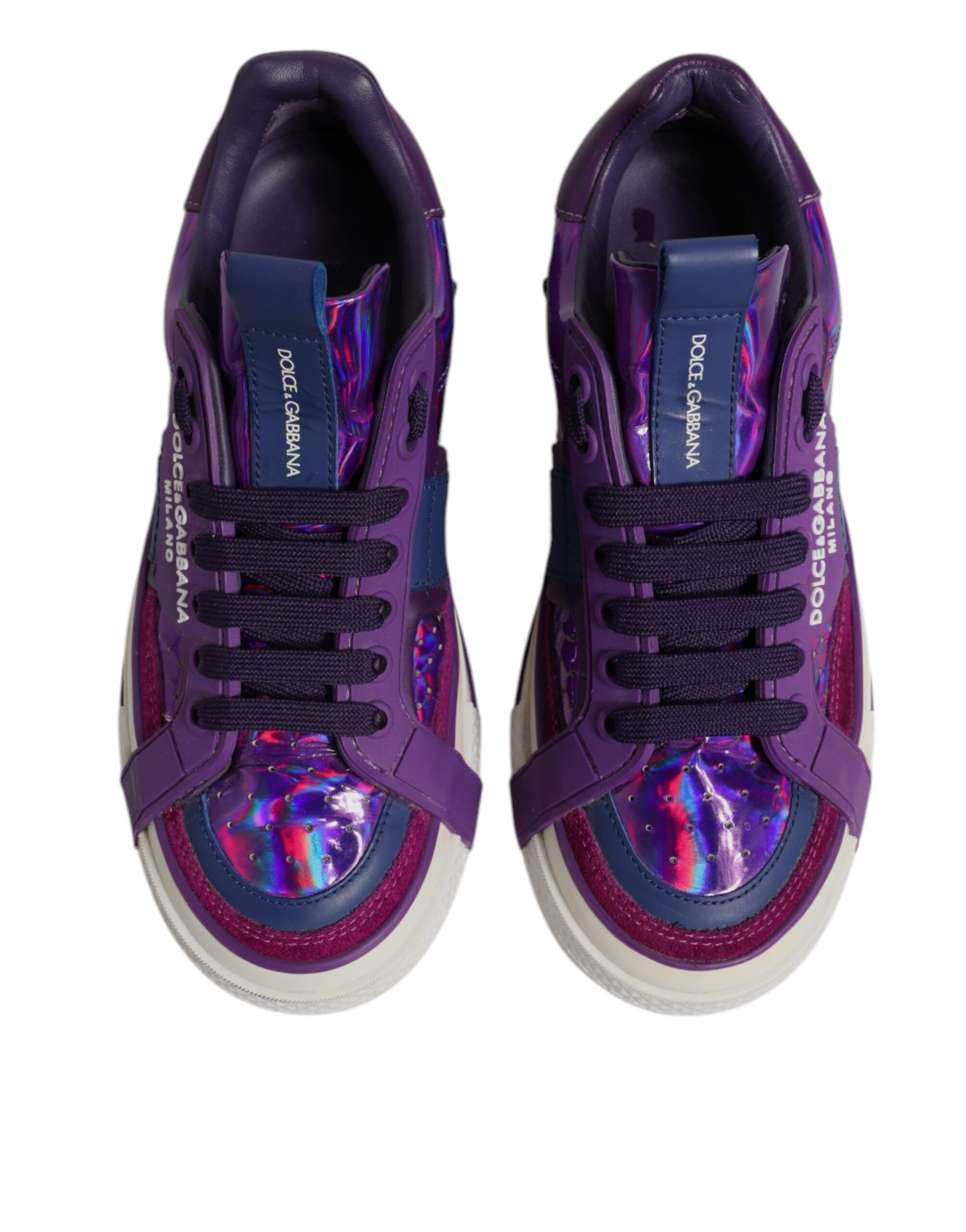 Dolce & Gabbana Purple Leather DG Logo Low Top Sneakers Women's Shoes (Pre-Owned)