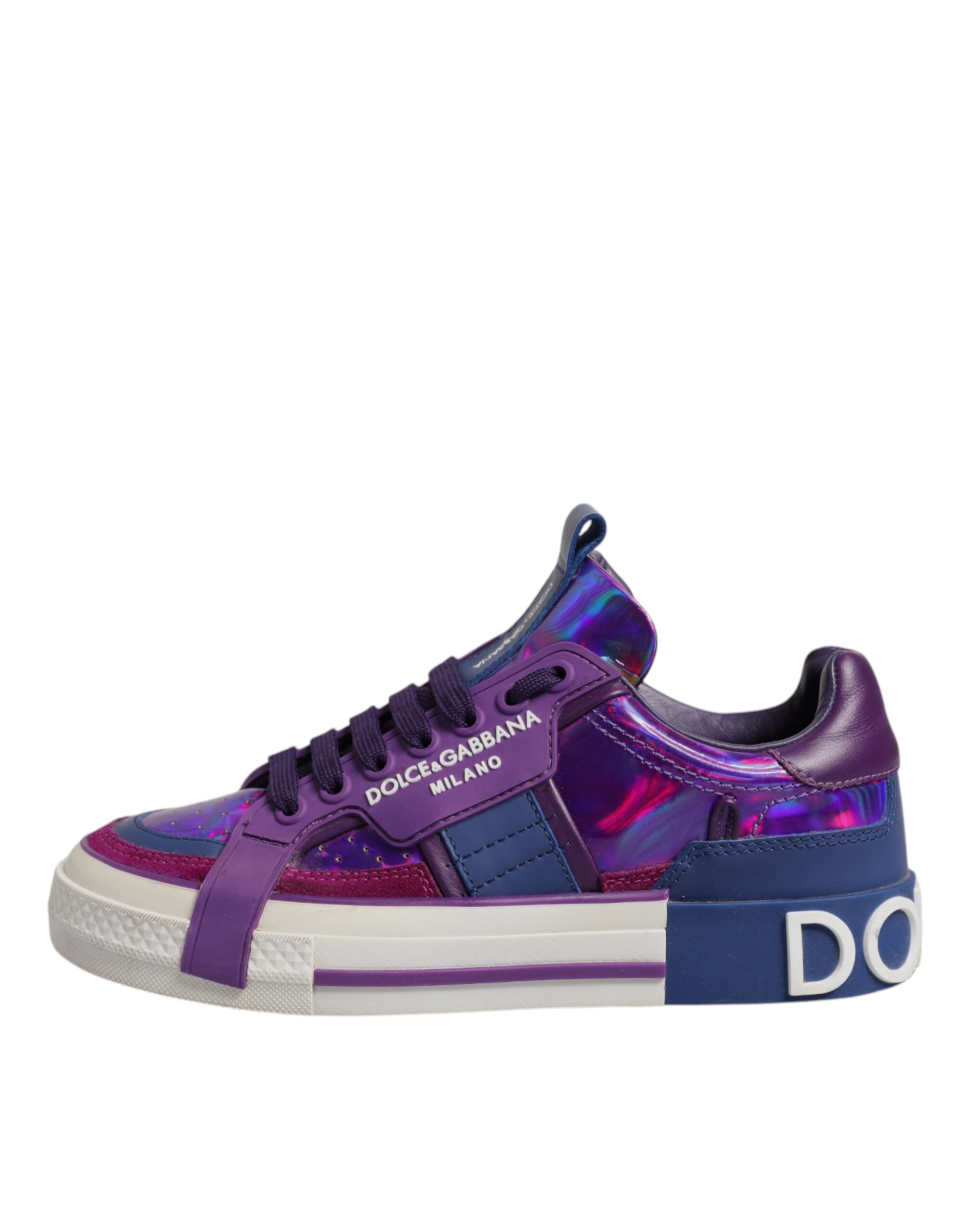 Dolce & Gabbana Purple Leather DG Logo Low Top Sneakers Women's Shoes (Pre-Owned)