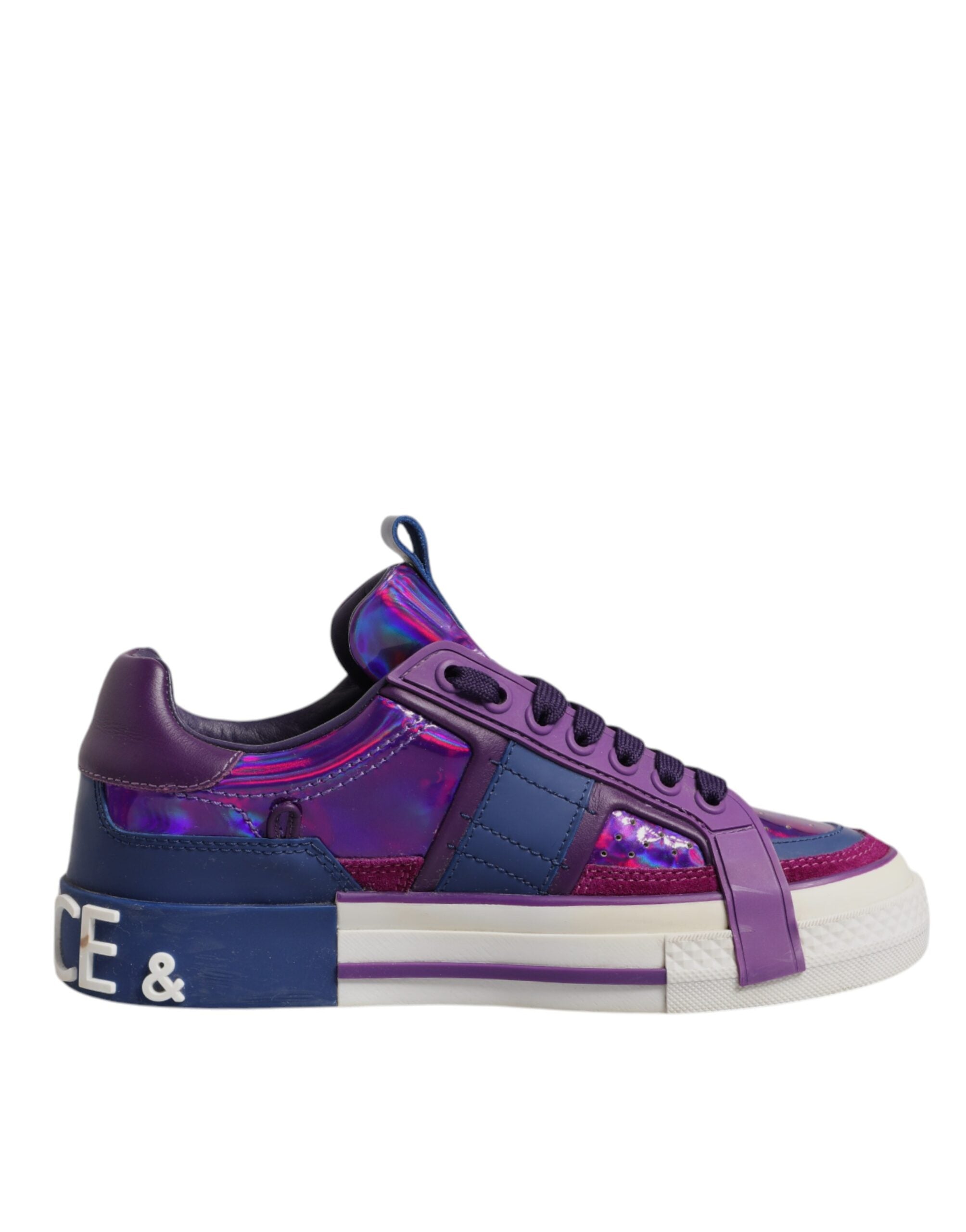 Dolce & Gabbana Purple Leather DG Logo Low Top Sneakers Women's Shoes (Pre-Owned)