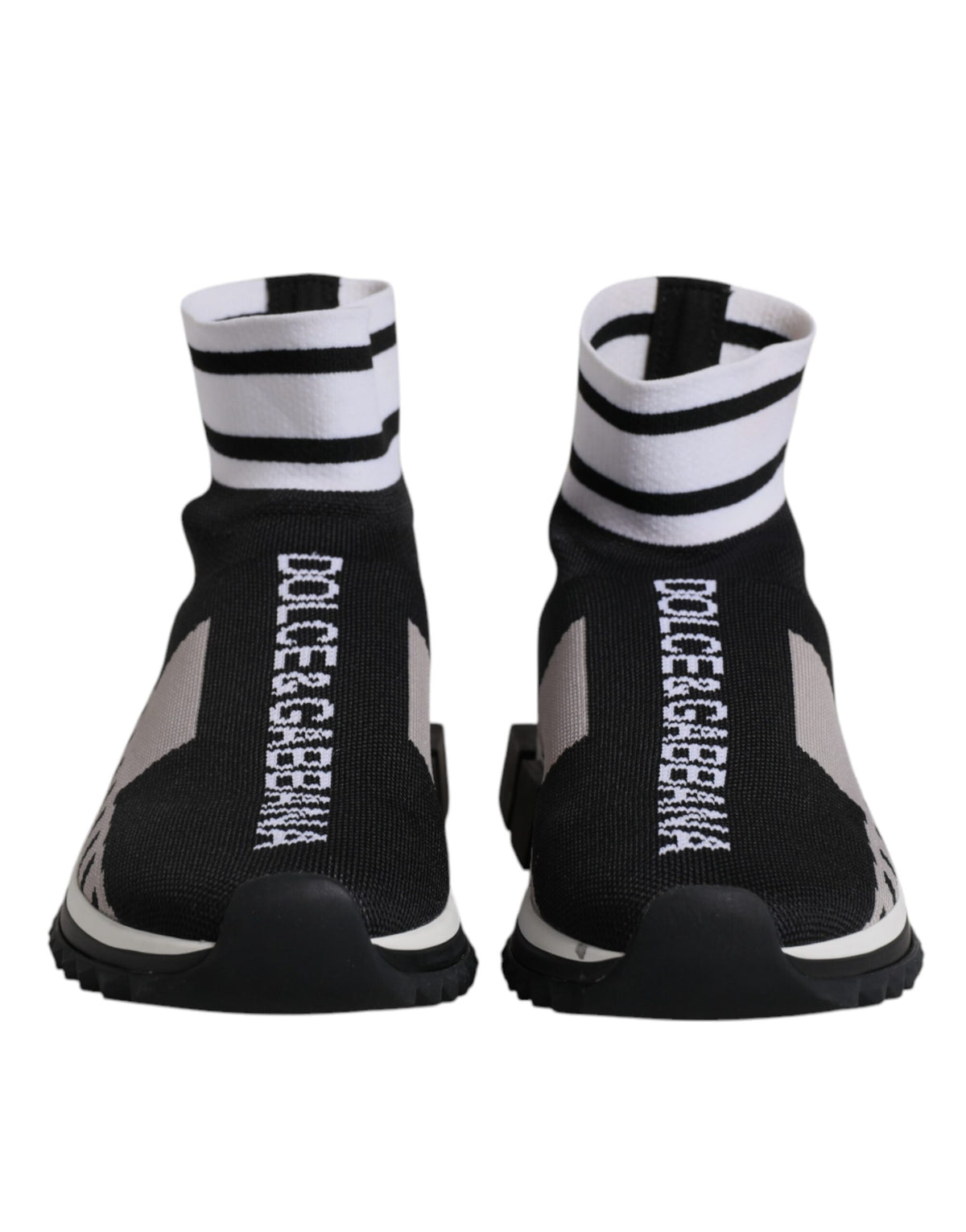 Dolce & Gabbana Black Gray Sorrento Socks Women Sneakers Women's Shoes