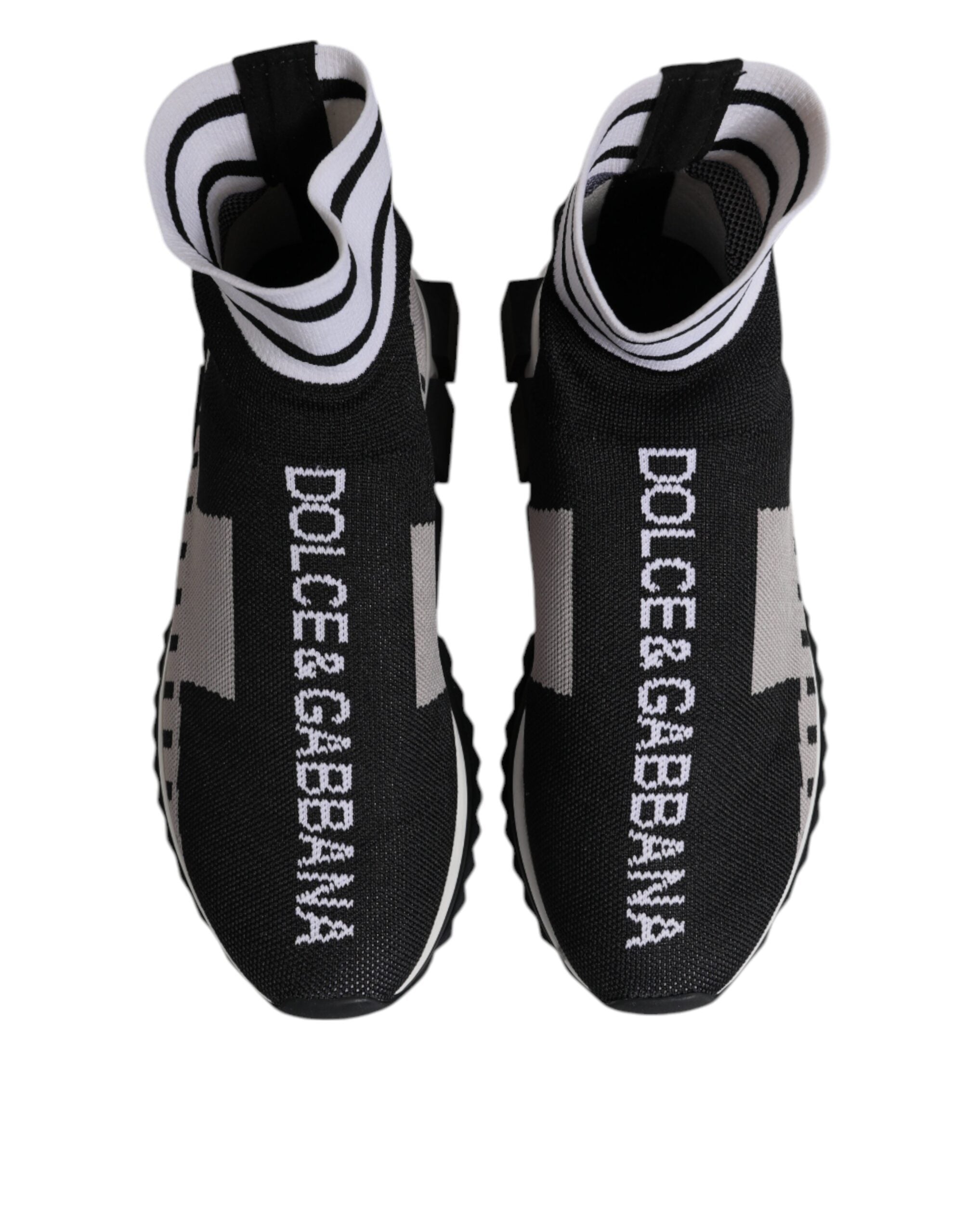 Dolce & Gabbana Black Gray Sorrento Socks Women Sneakers Women's Shoes