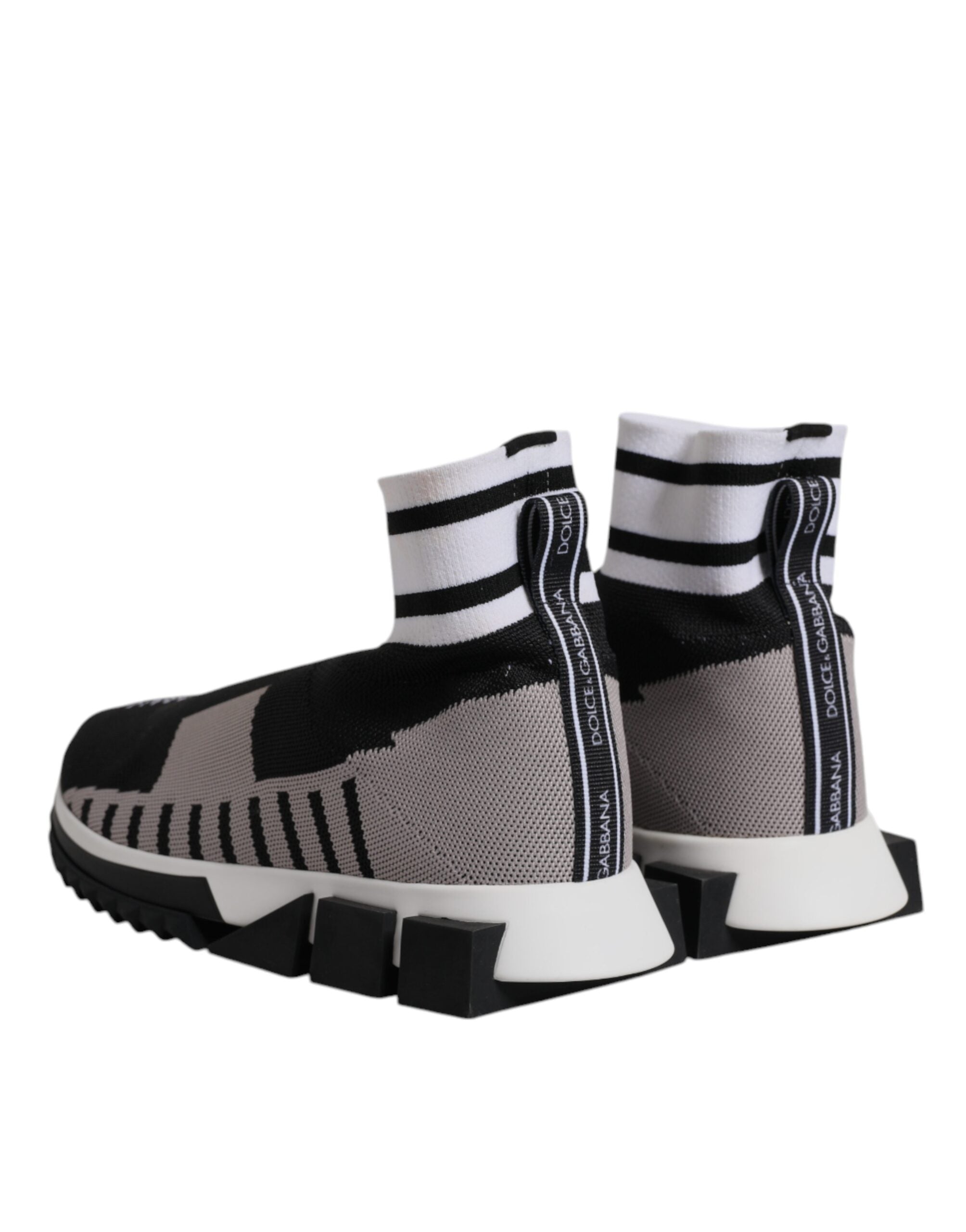 Dolce & Gabbana Black Gray Sorrento Socks Women Sneakers Women's Shoes