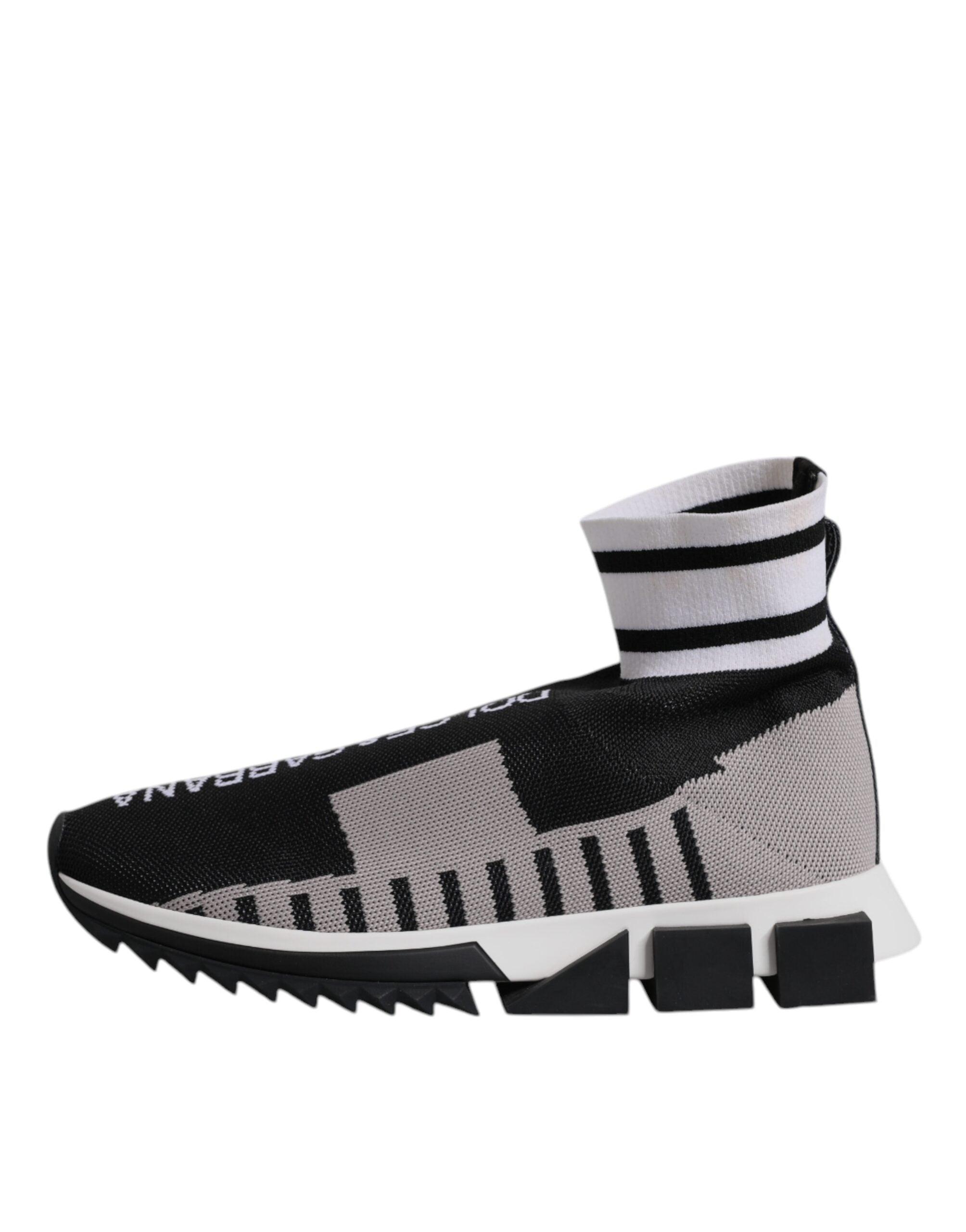Dolce & Gabbana Black Gray Sorrento Socks Women Sneakers Women's Shoes