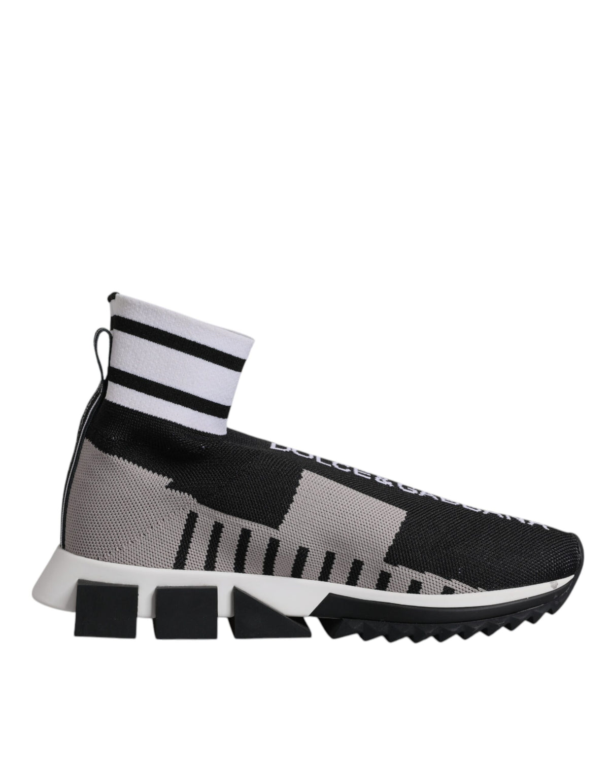 Dolce & Gabbana Black Gray Sorrento Socks Women Sneakers Women's Shoes