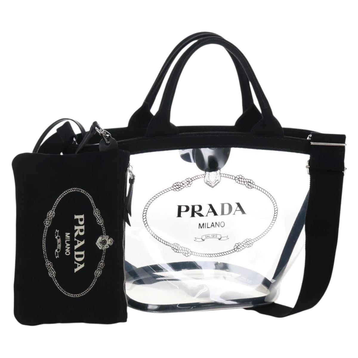 Prada Logo Pvc Transparent Plastic Tote Bag Bag (Pre-Owned)