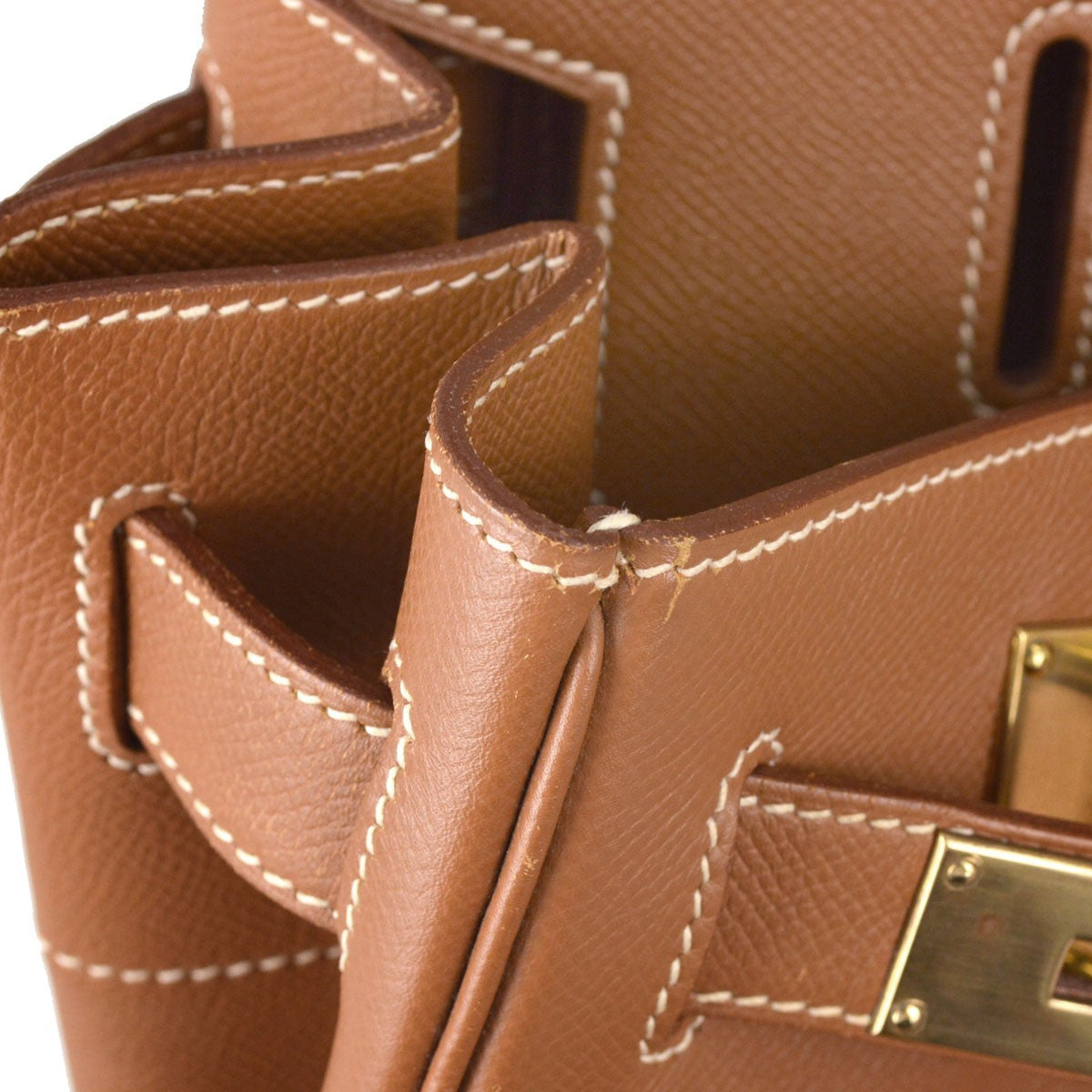 Hermes Birkin Brown Courchevel With Gold Hardware Brown Leather Handbag (Pre-Owned)