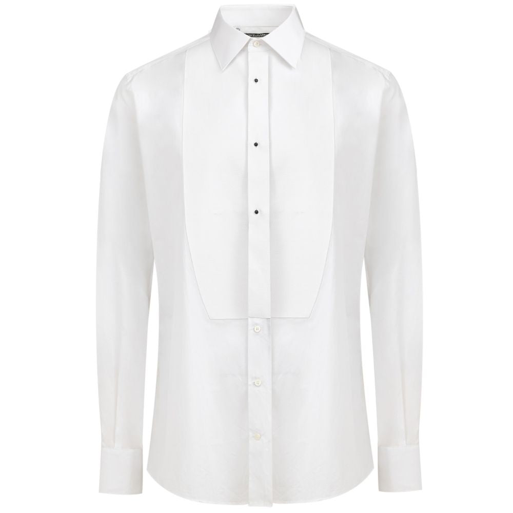 Dolce & Gabbana White Cotton Dress Men's Shirt
