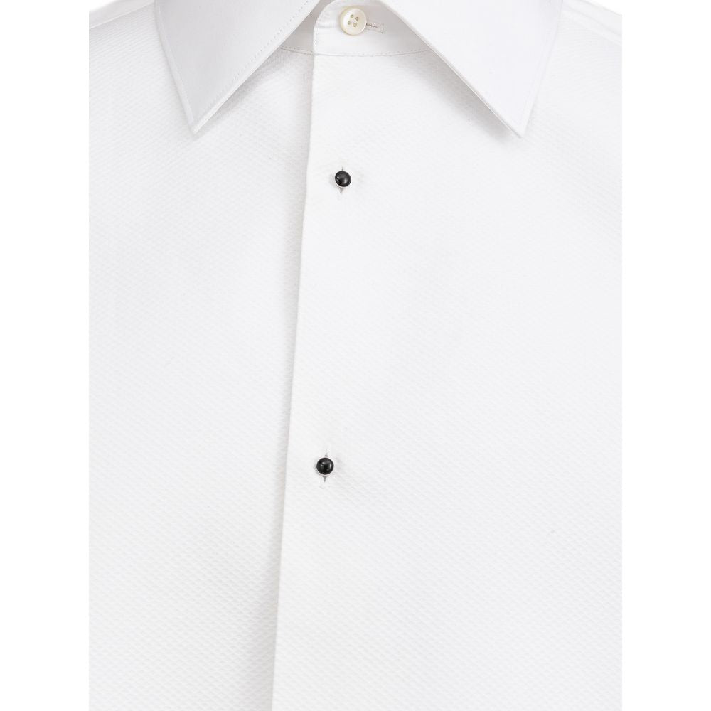 Dolce & Gabbana White Cotton Dress Men's Shirt