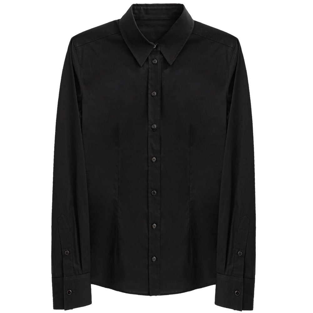 Dolce & Gabbana Black Cotton Dress Men's Shirt