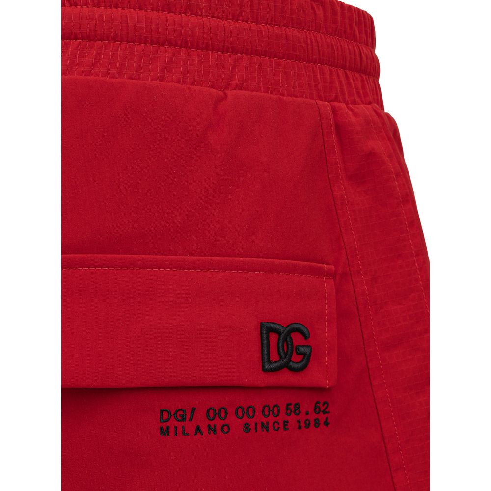 Dolce & Gabbana Red Polyamide Athletic Men's Pants