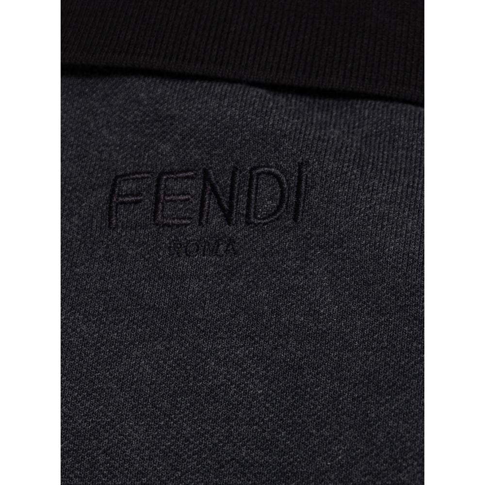 Fendi Black Cotton Polo Men's Shirt