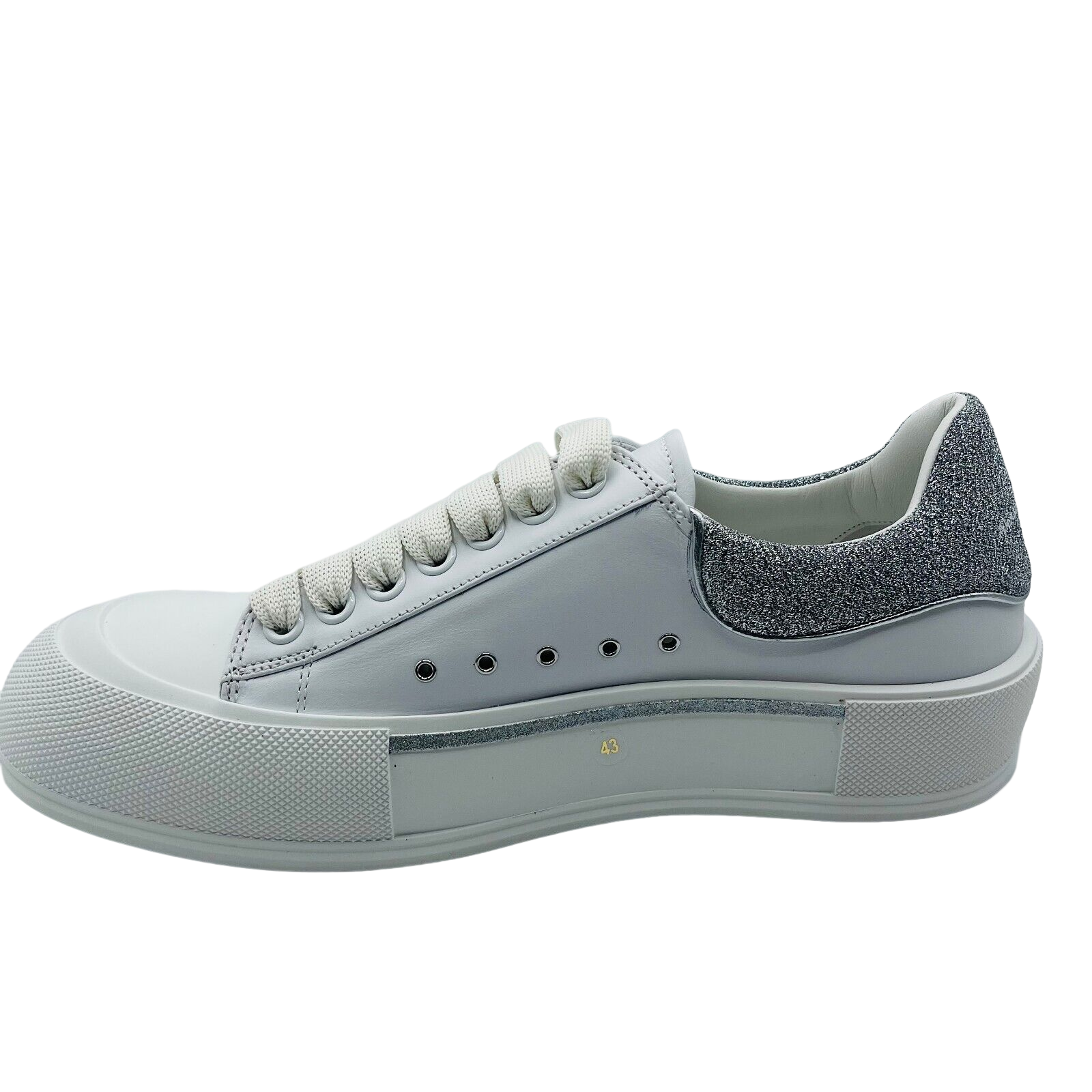 Alexander McQueen Men's Ivory Leather Sneakers EU 43/US 10