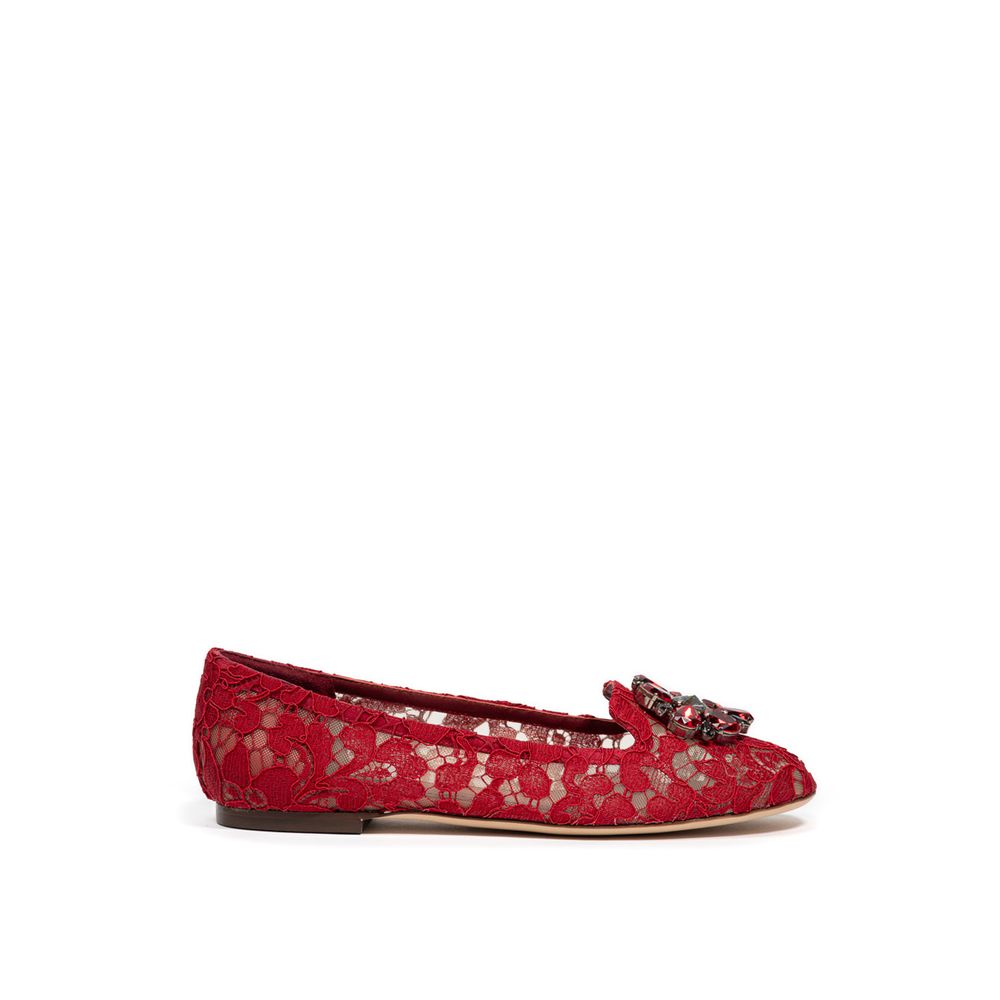 Dolce & Gabbana Red Viscose Ballet Women's Flats