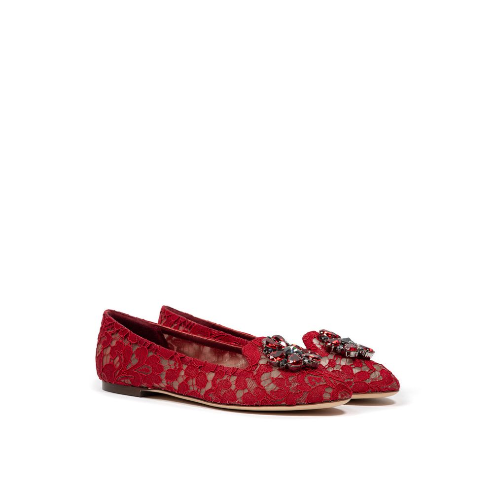 Dolce & Gabbana Red Viscose Ballet Women's Flats