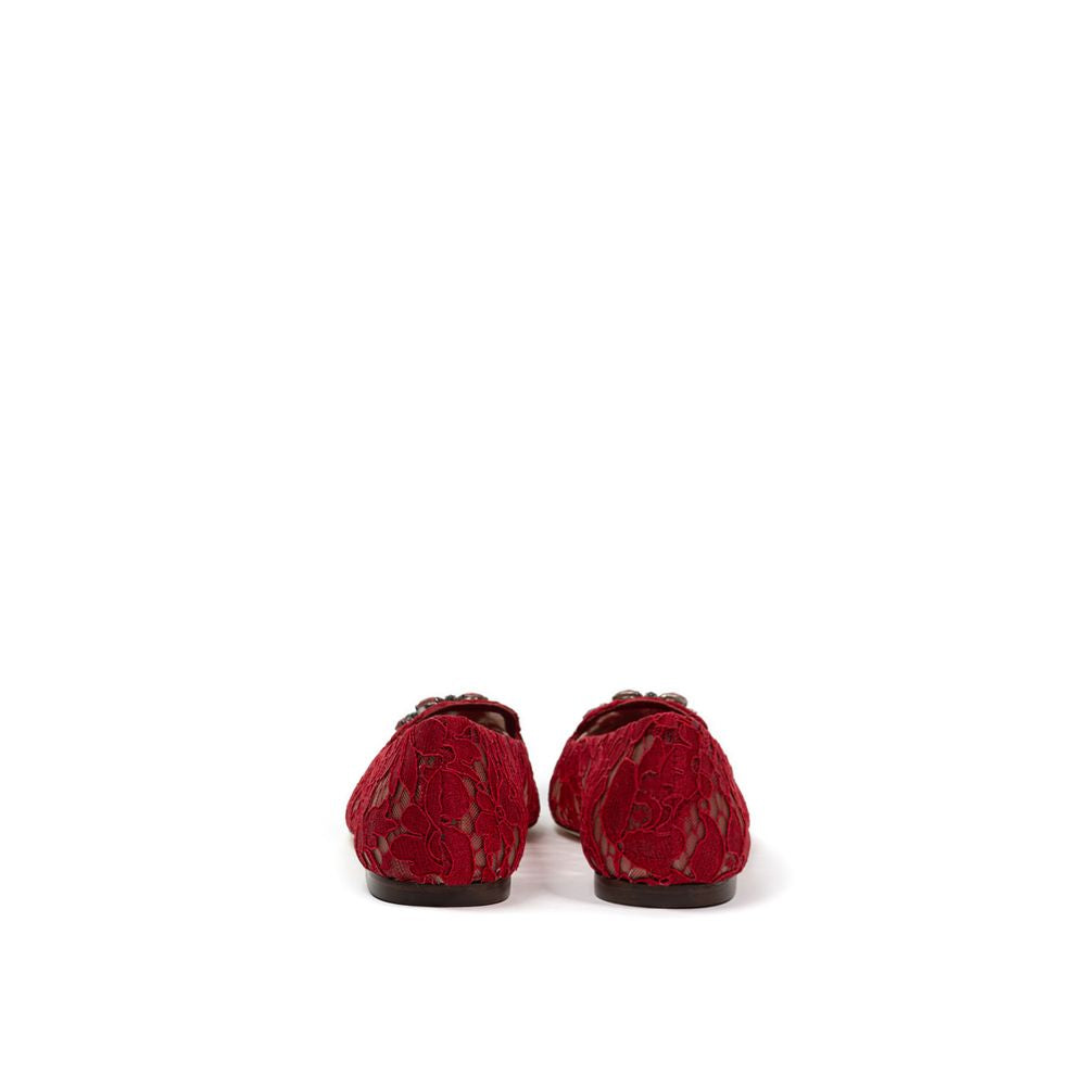 Dolce & Gabbana Red Viscose Ballet Women's Flats