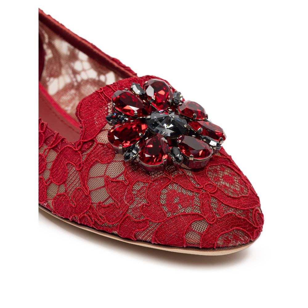 Dolce & Gabbana Red Viscose Ballet Women's Flats