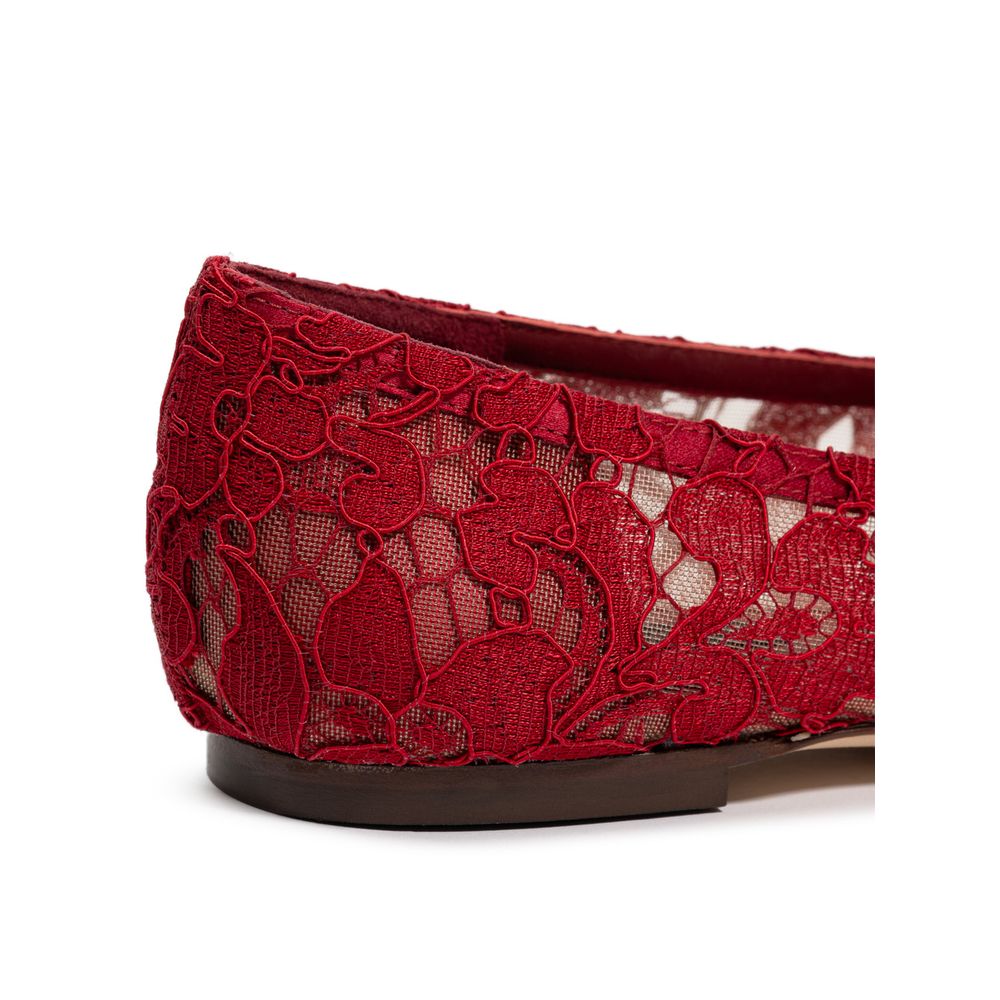Dolce & Gabbana Red Viscose Ballet Women's Flats