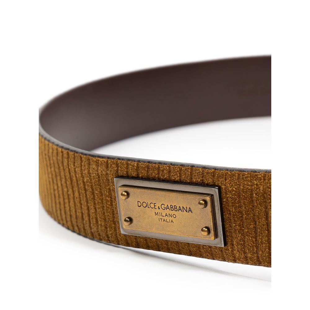 Dolce & Gabbana Brown Leather Regular Men's Belt