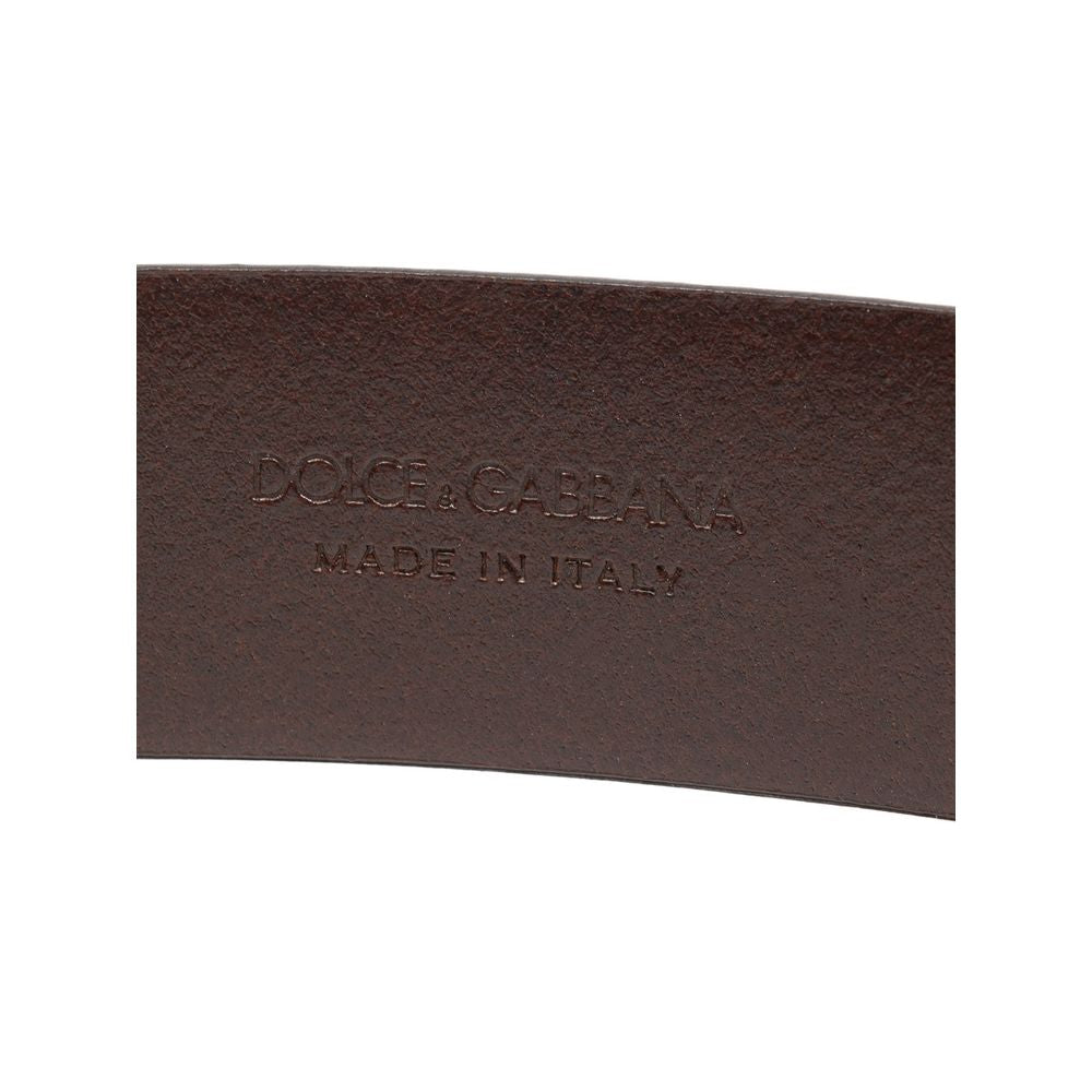 Dolce & Gabbana Brown Leather Regular Men's Belt