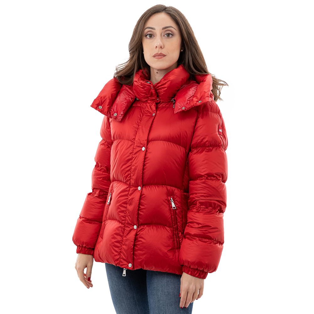 Add Red Polyamide Full-Length Women's Jacket