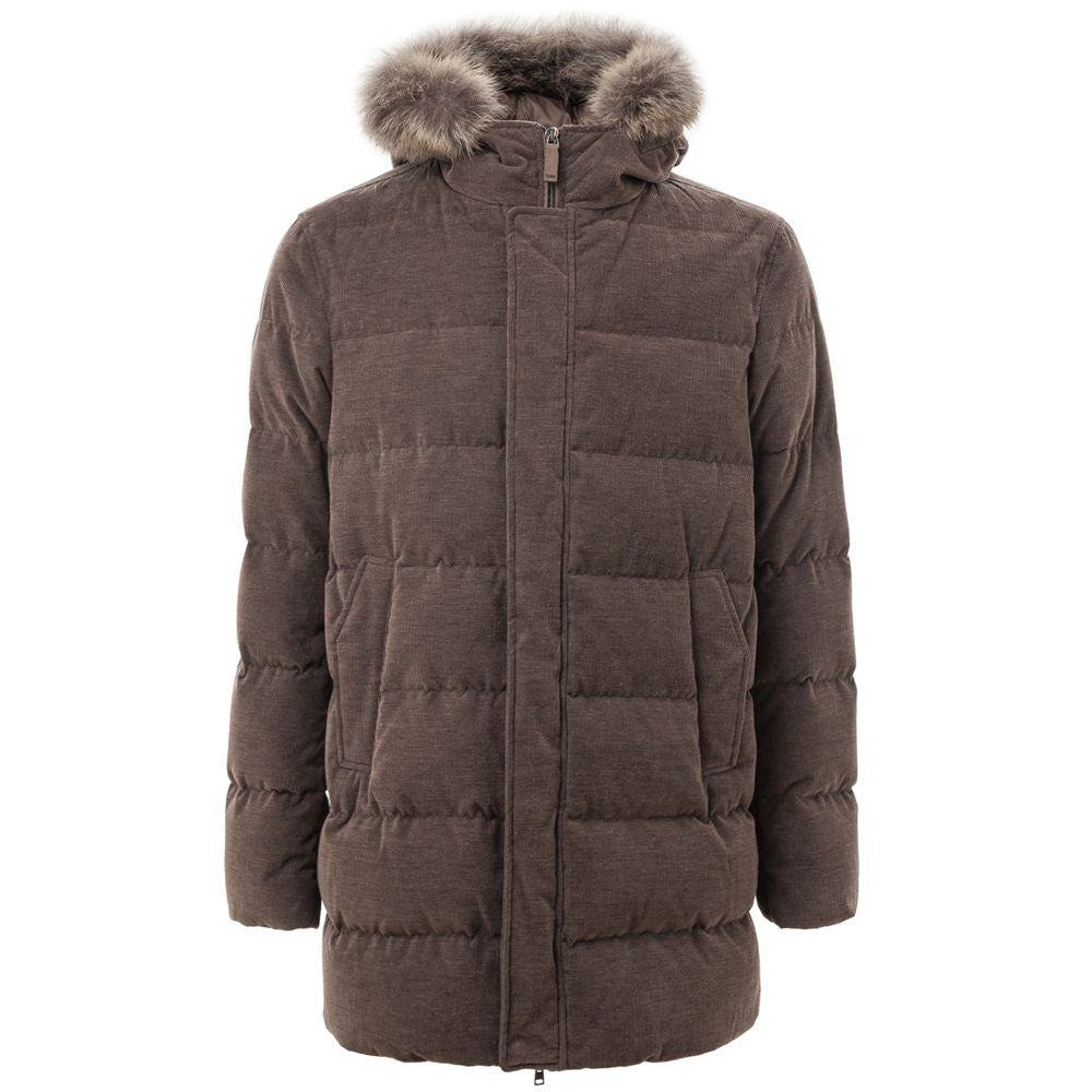 Herno Brown Cotton Men's Jacket