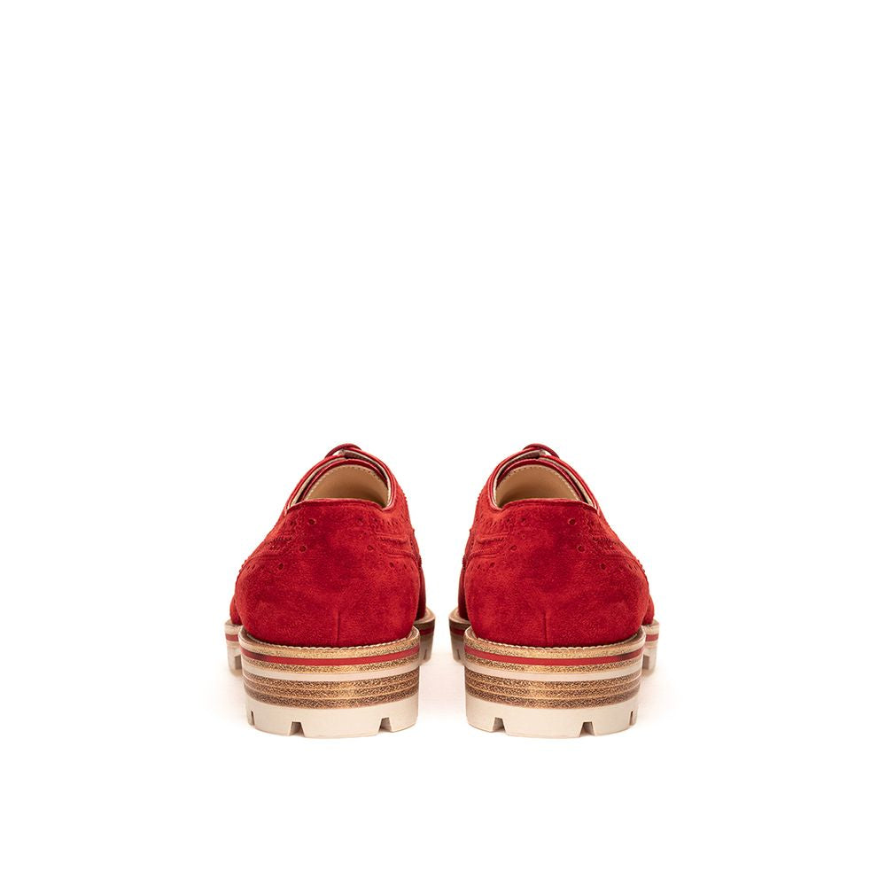 Christian Louboutin Red Suede Leather Flat Women's Shoe