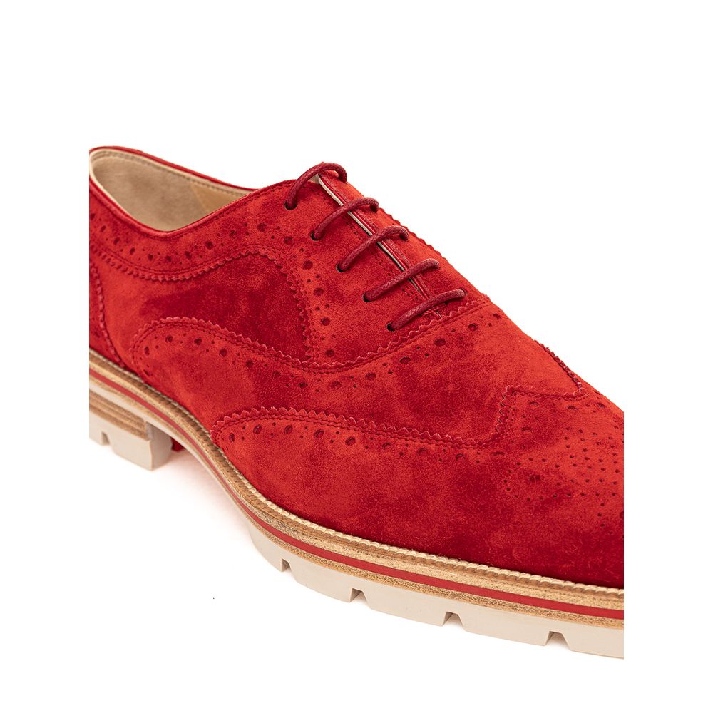 Christian Louboutin Red Suede Leather Flat Women's Shoe