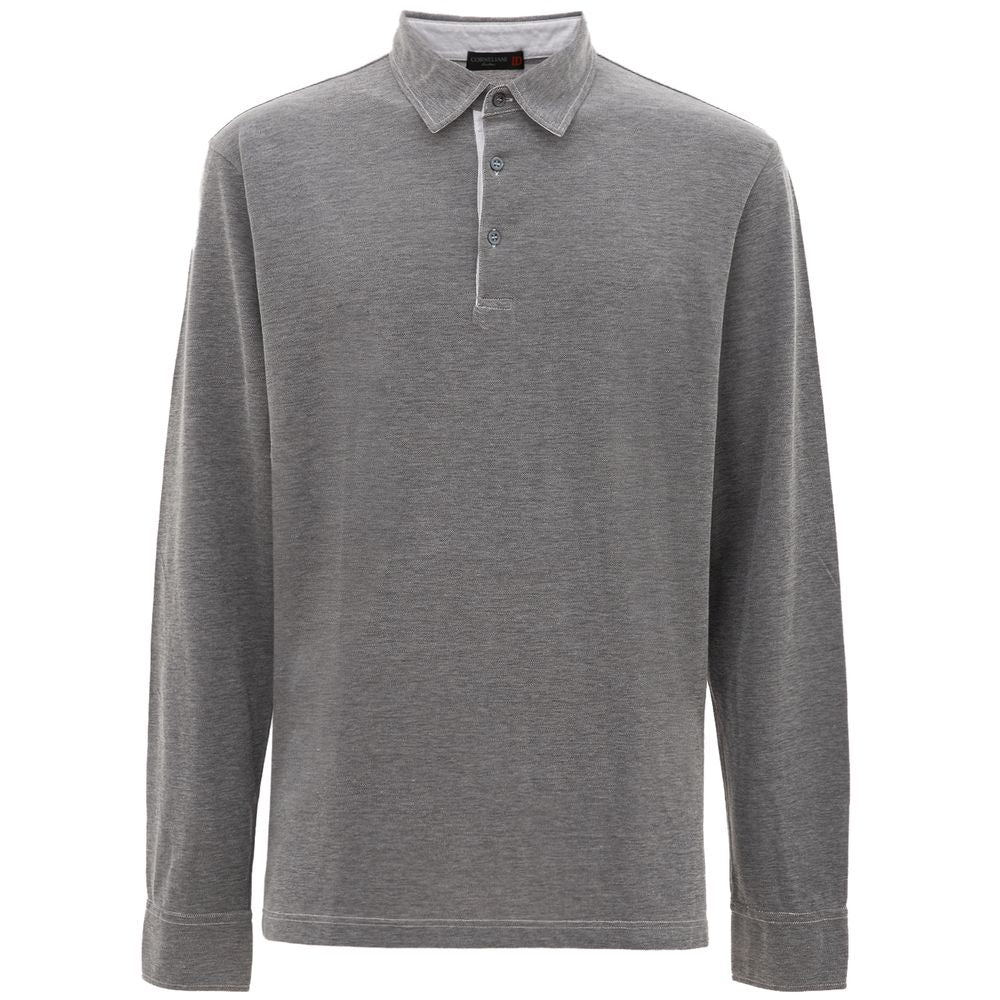 Corneliani Gray Cotton Polo Men's Shirt