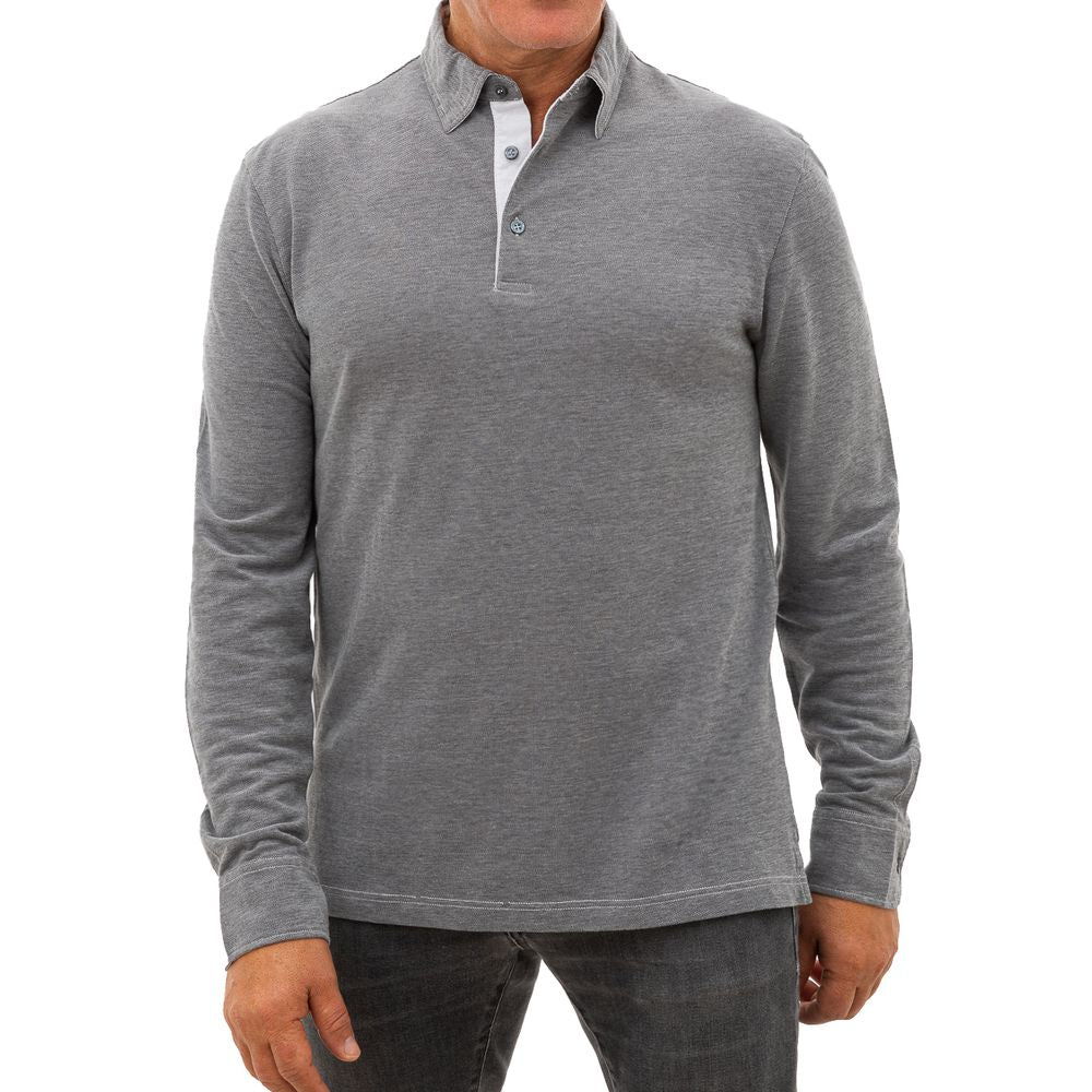 Corneliani Gray Cotton Polo Men's Shirt