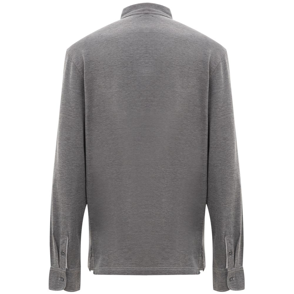 Corneliani Gray Cotton Polo Men's Shirt