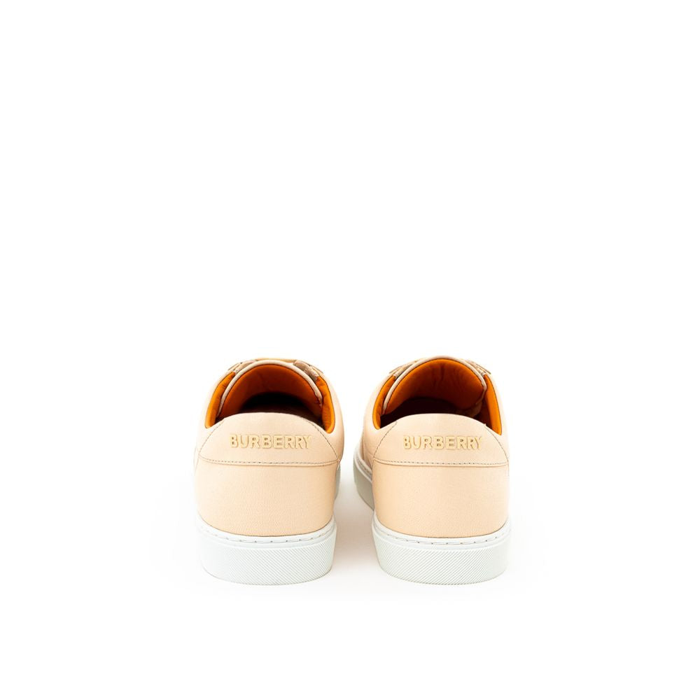 Burberry Pink Leather Low Top Women's Sneakers