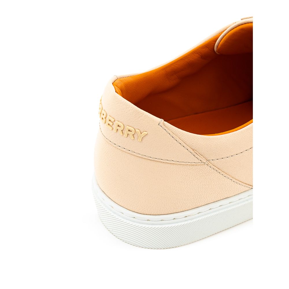 Burberry Pink Leather Low Top Women's Sneakers
