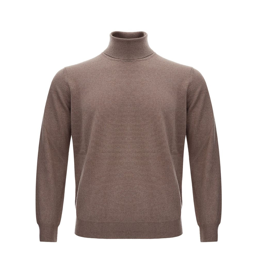 KANGRA Brown Wool Men's Turtleneck