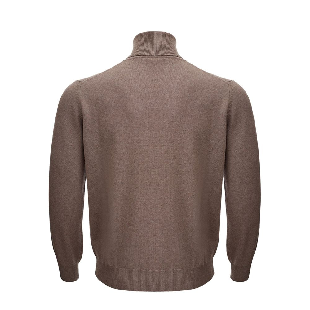 KANGRA Brown Wool Men's Turtleneck