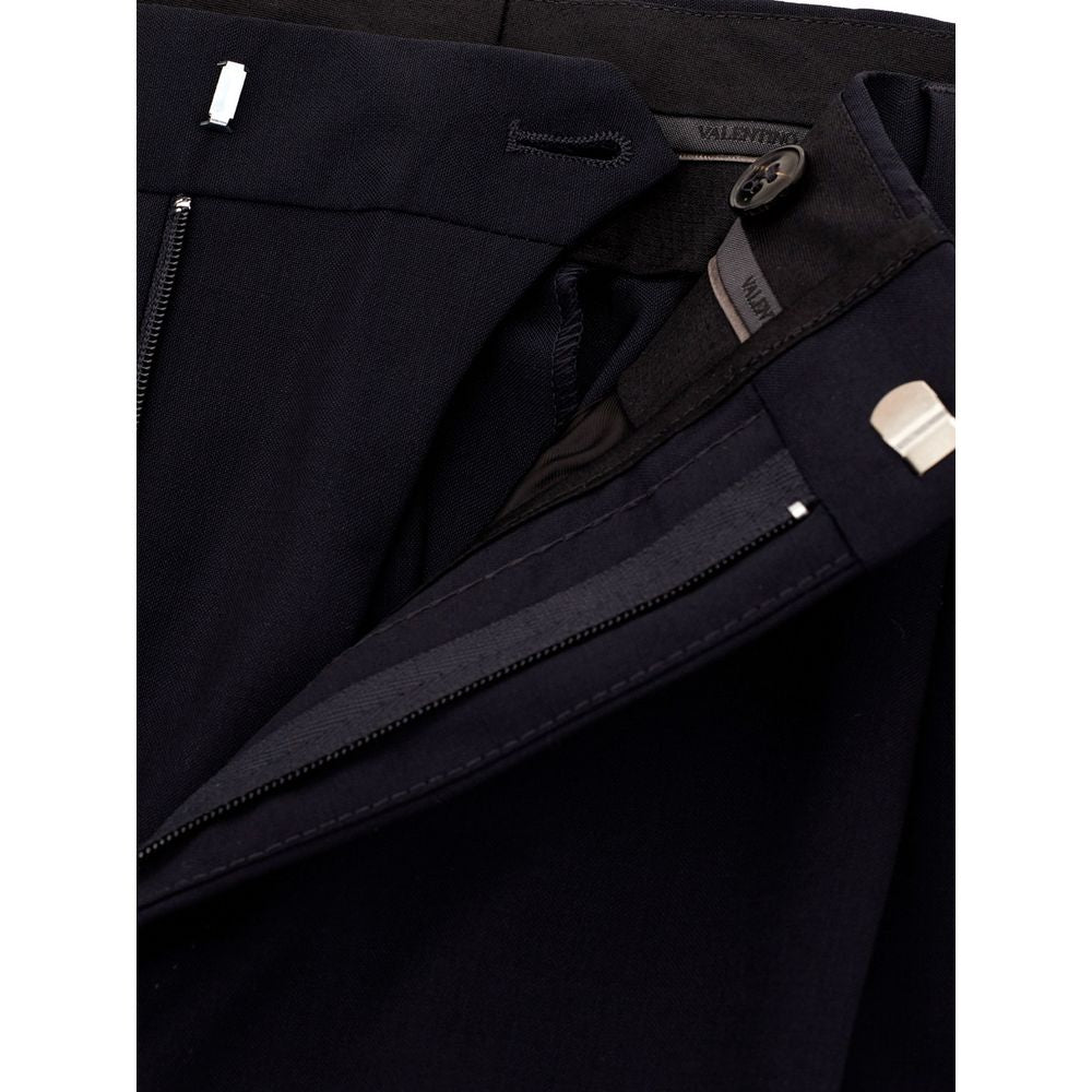 Valentino Garavani Black Wool Dress Men's Pants