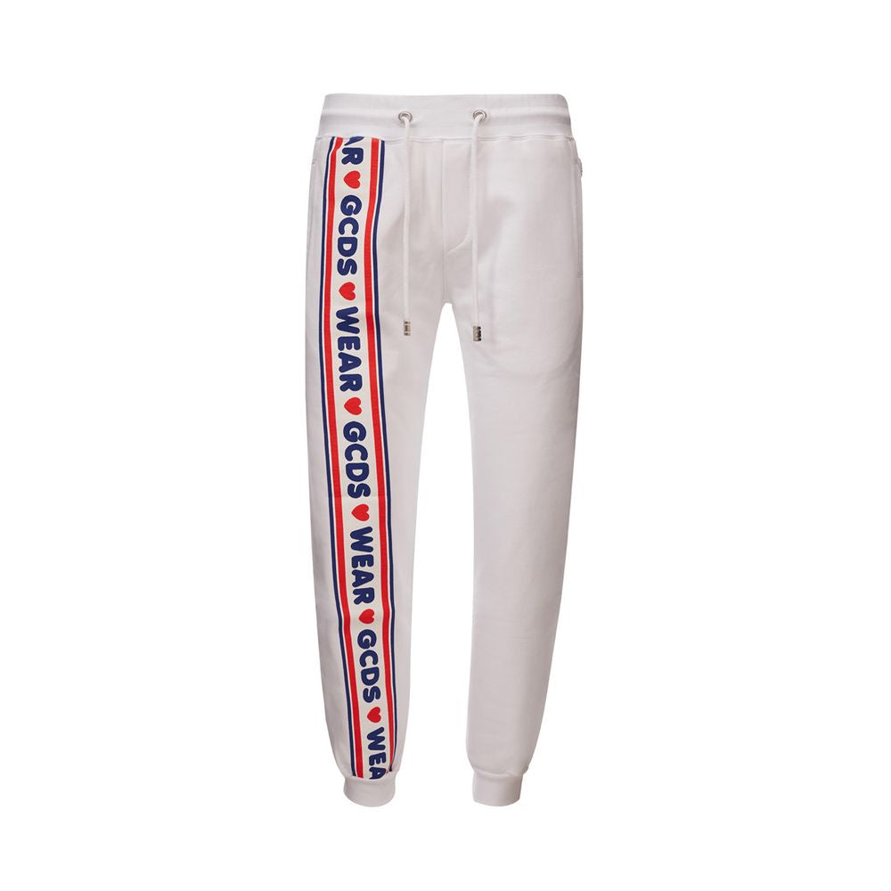 GCDS White Cotton Athletic Men's Pants